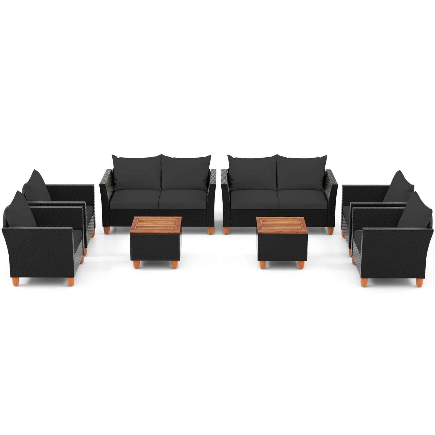 8-Piece Outdoor Conversation Set with Storage Coffee Table