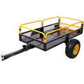 Heavy-Duty Tow-Behind Dump Cart with Steel Bed - Black