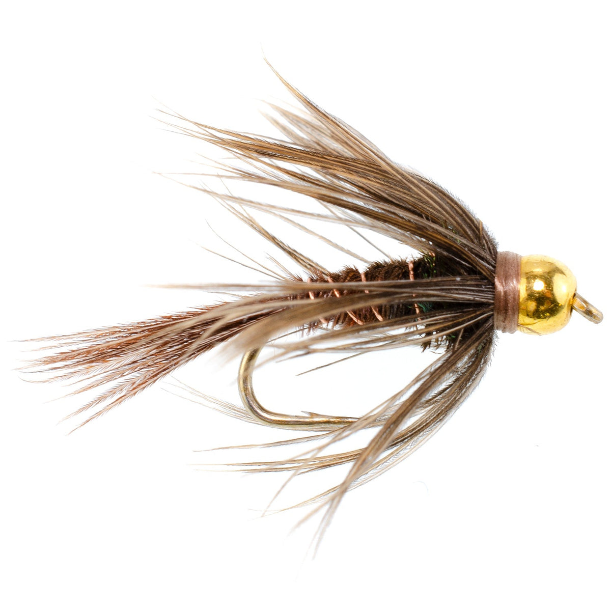 Soft Hackle Bead Head Pheasant Tail Nymph Fly - 6 Flies Size 10