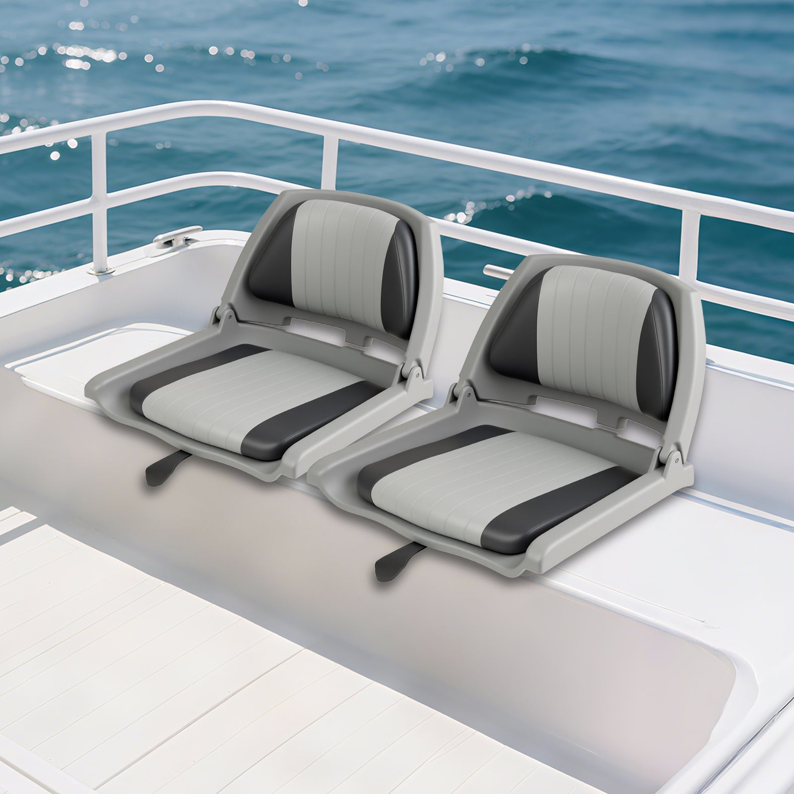 Boat Seat Folding Low Back Boat Chair with Marine-Grade PVC