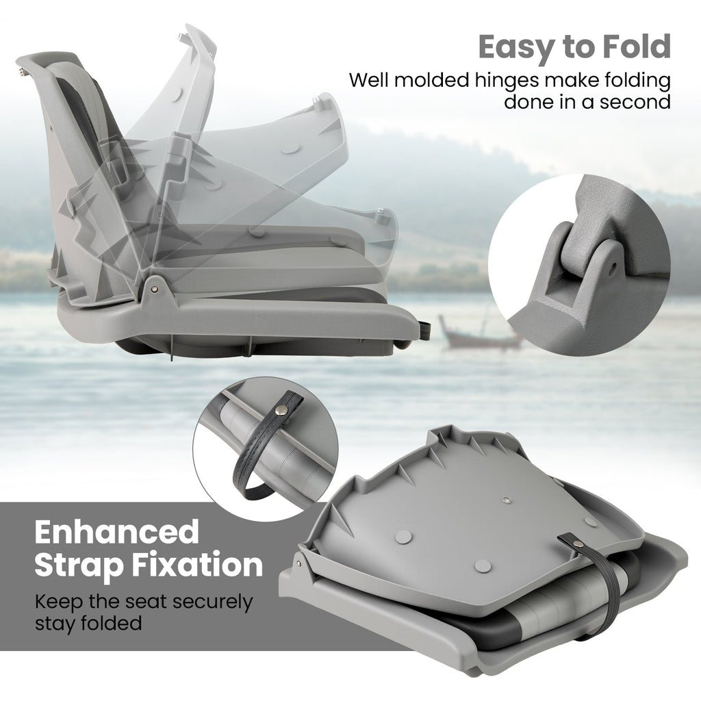 Boat Seat Folding Low Back Boat Chair with Marine-Grade PVC