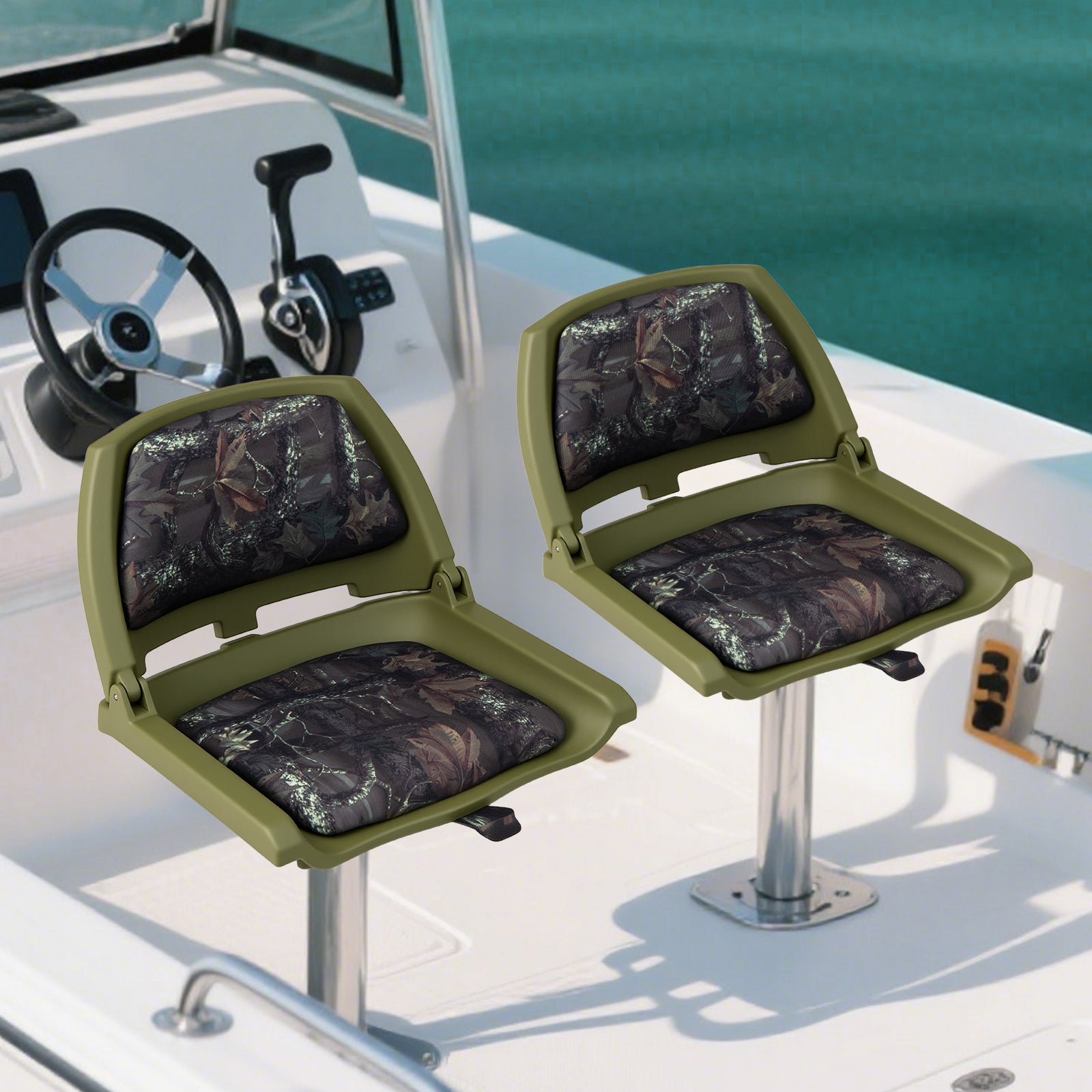 Boat Seat Folding Low Back Boat Chair with Marine-Grade PVC