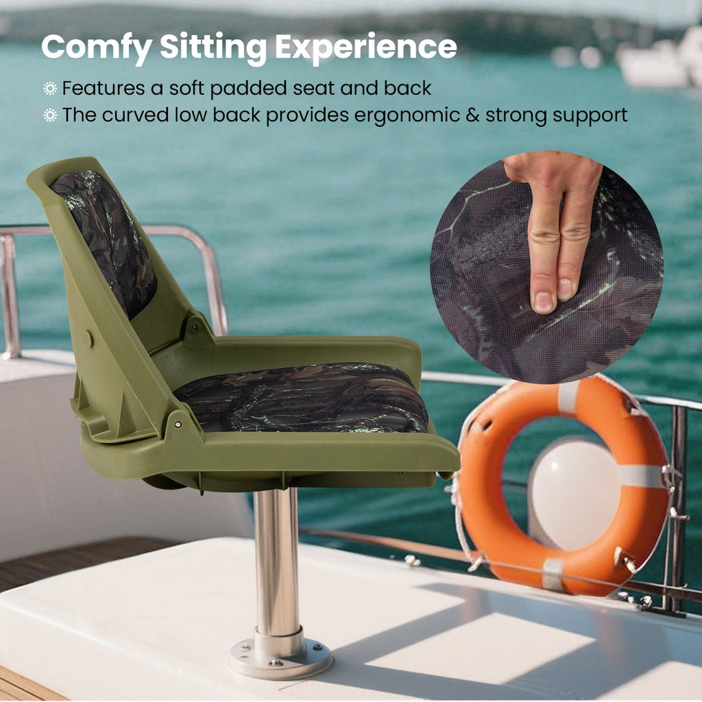 Boat Seat Folding Low Back Boat Chair with Marine-Grade PVC