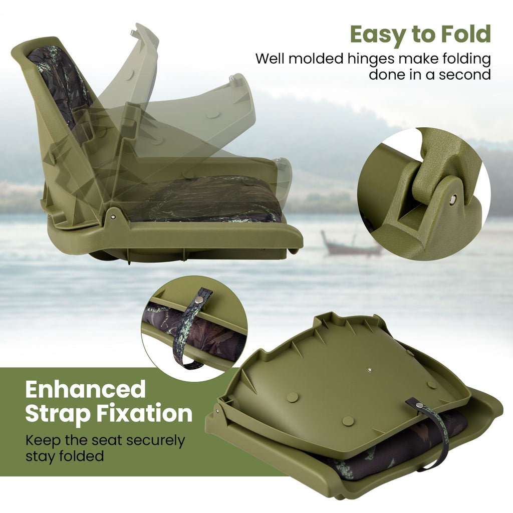 Boat Seat Folding Low Back Boat Chair with Marine-Grade PVC