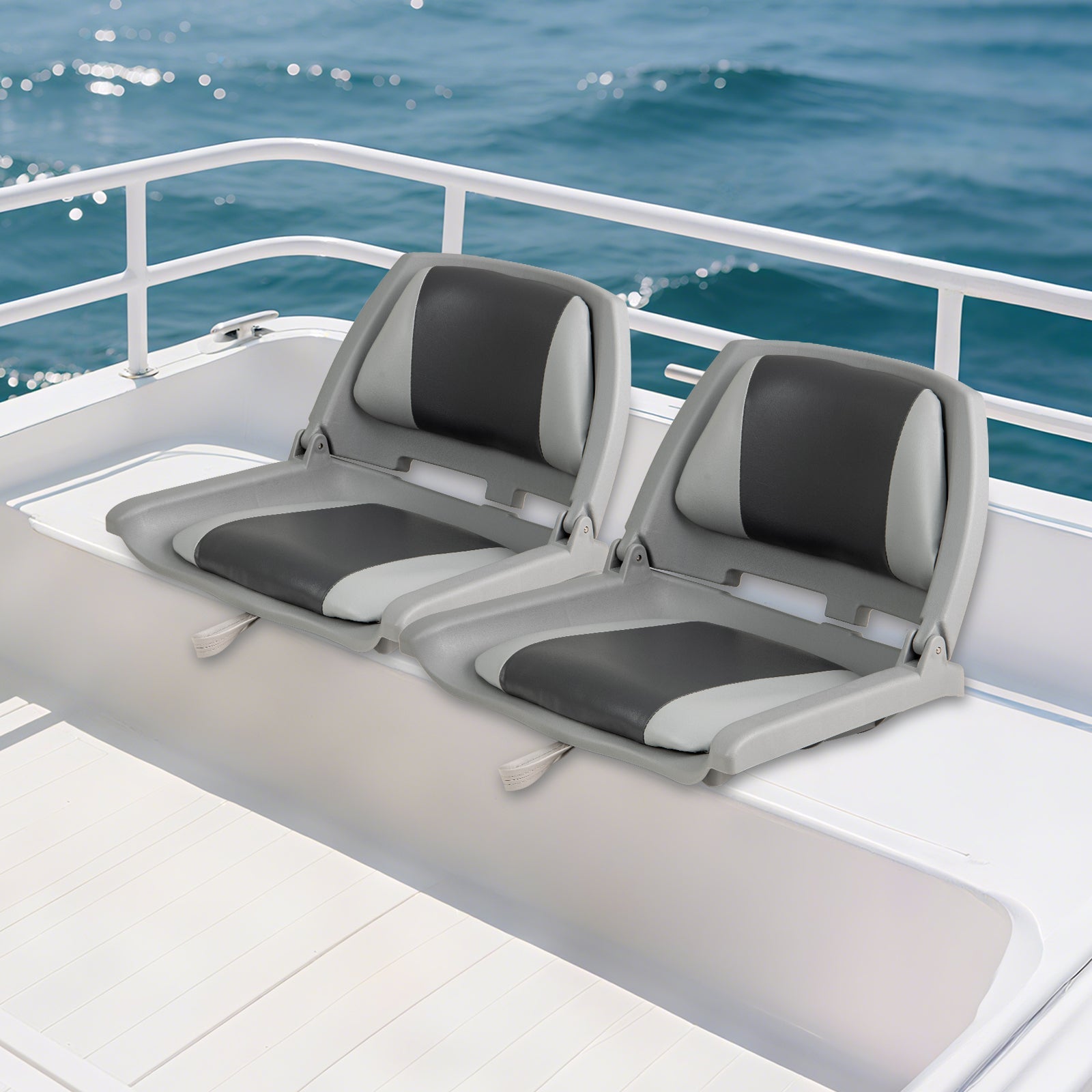 Boat Seat Folding Low Back Boat Chair with Marine-Grade PVC