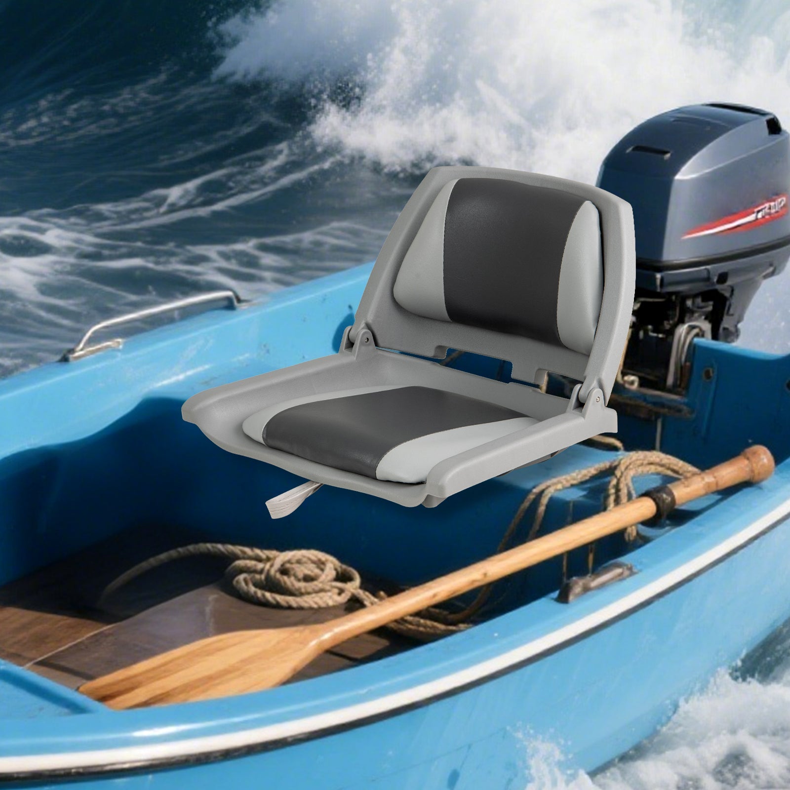 Boat Seat Folding Low Back Boat Chair with Marine-Grade PVC