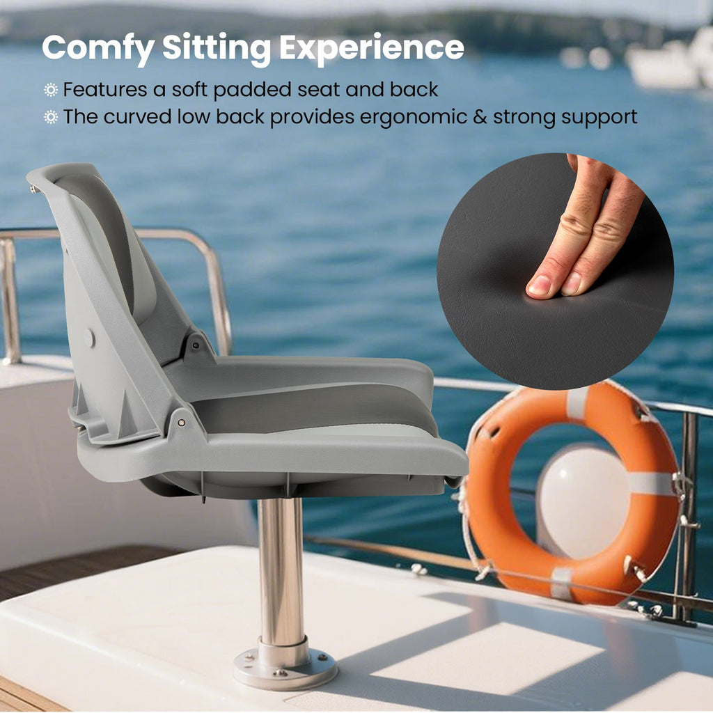 Boat Seat Folding Low Back Boat Chair with Marine-Grade PVC