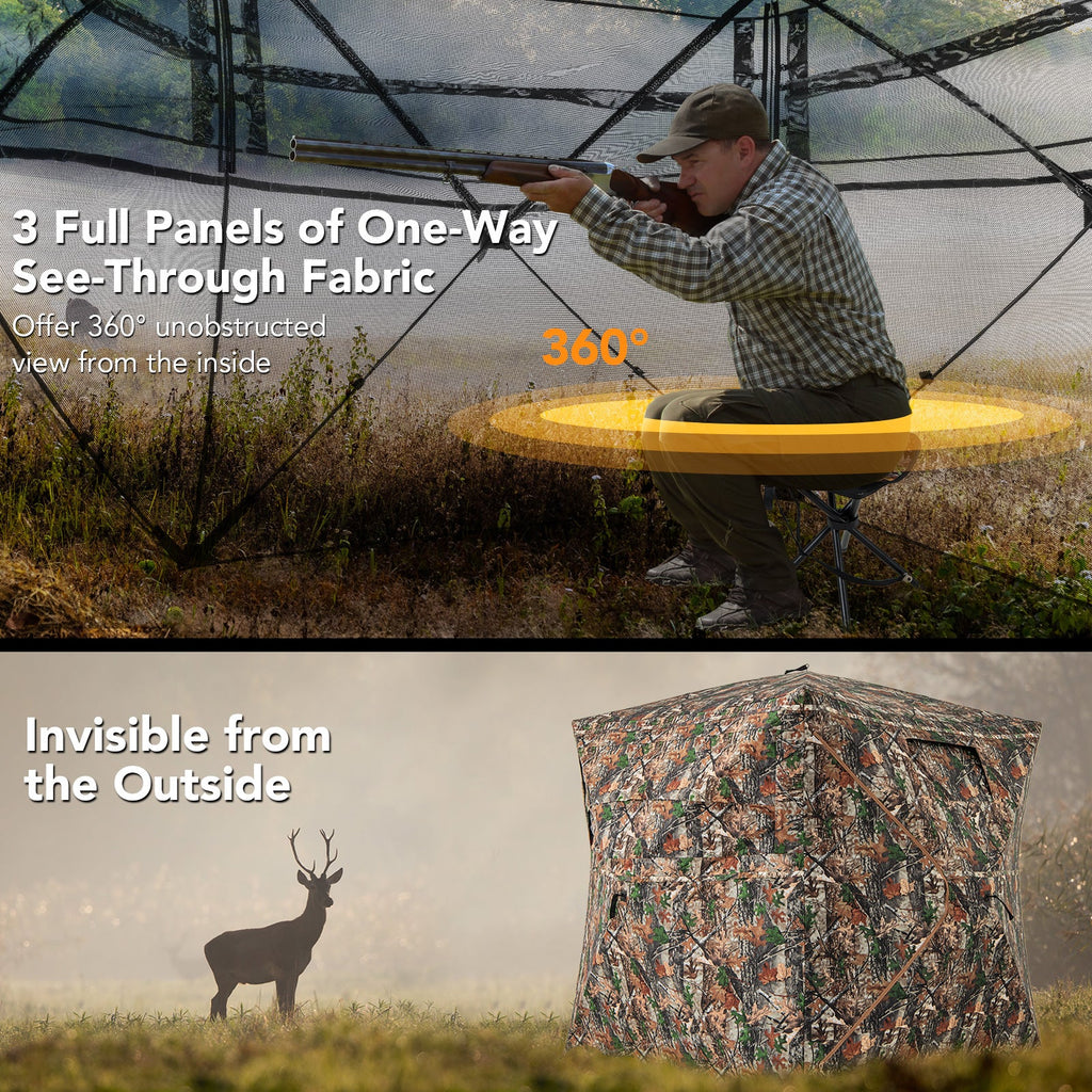 5-IN-1 Detachable Hunting Blind for 2-3 People with Skylight