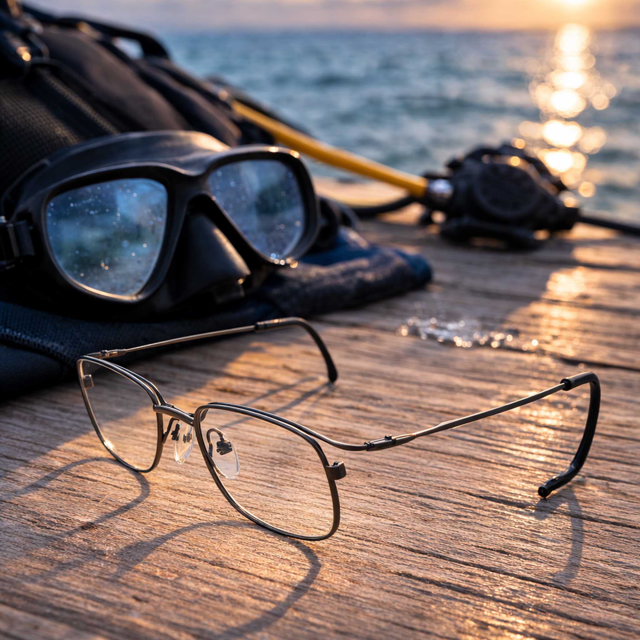 Maskoptix Prescription Diving Glasses EAB-8-Matte Black