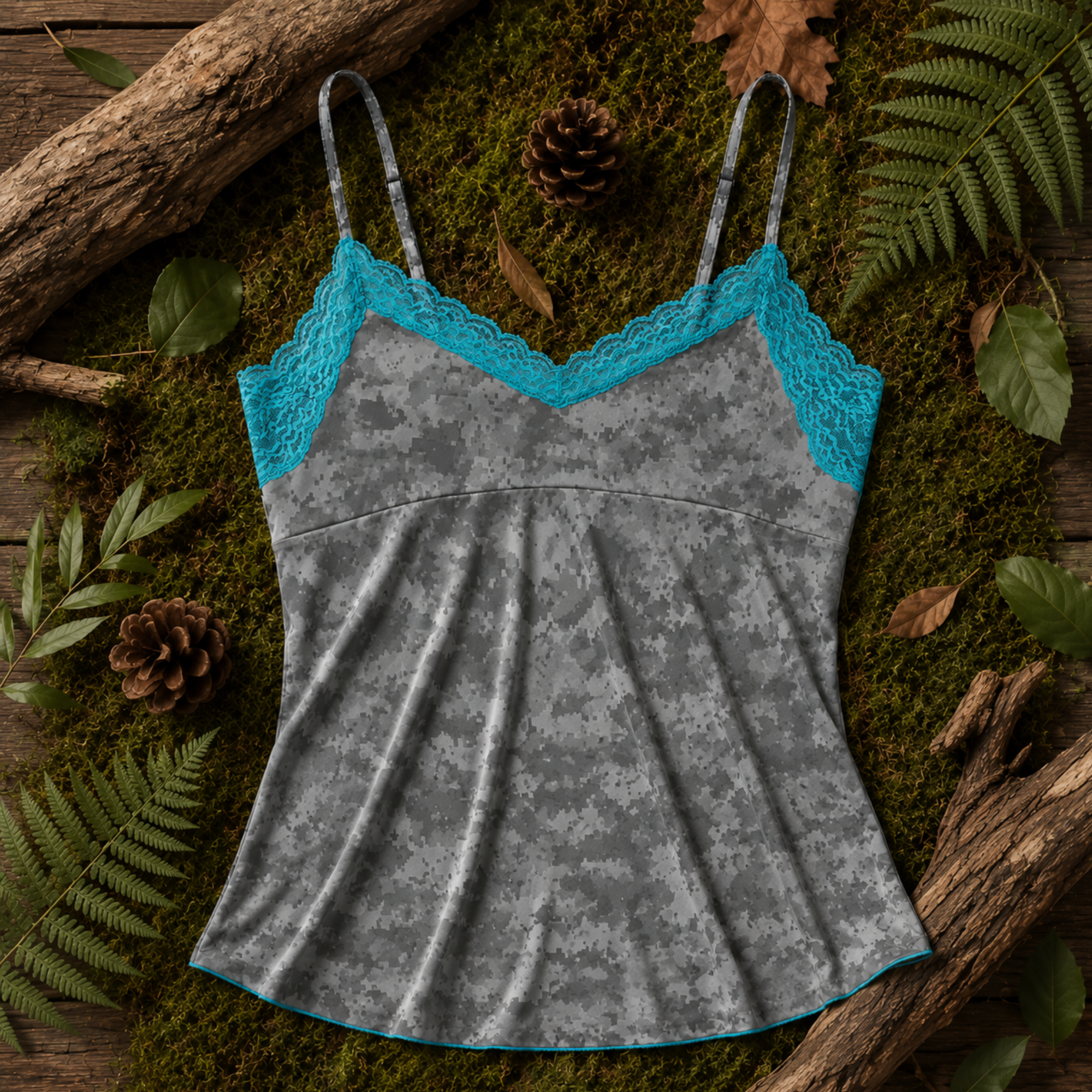 Women's Camo Lace Camisole - Envision Black Hunting Lingerie - Wilderness Dreams