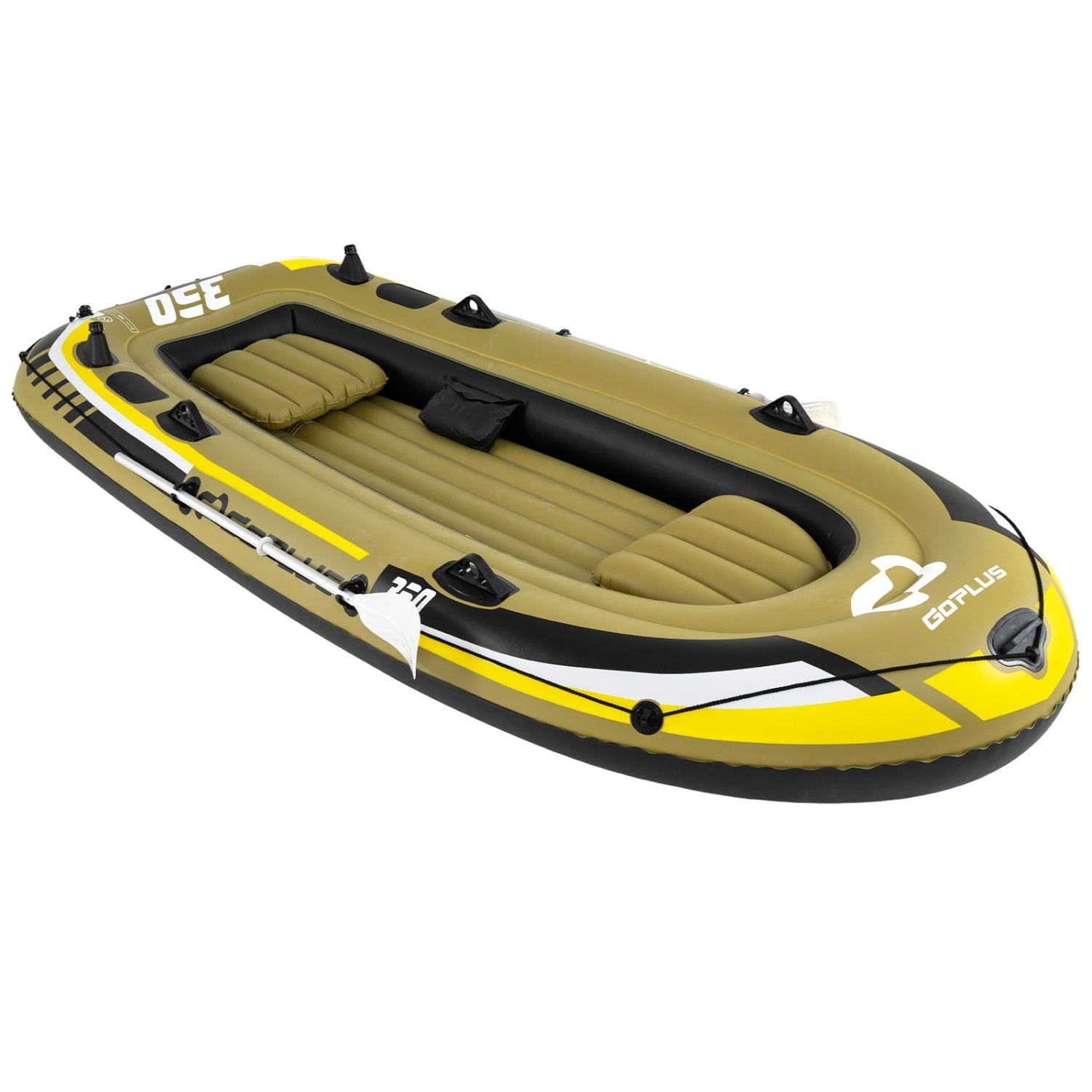 4-Person Inflatable Fishing Boat with Oars and Pump