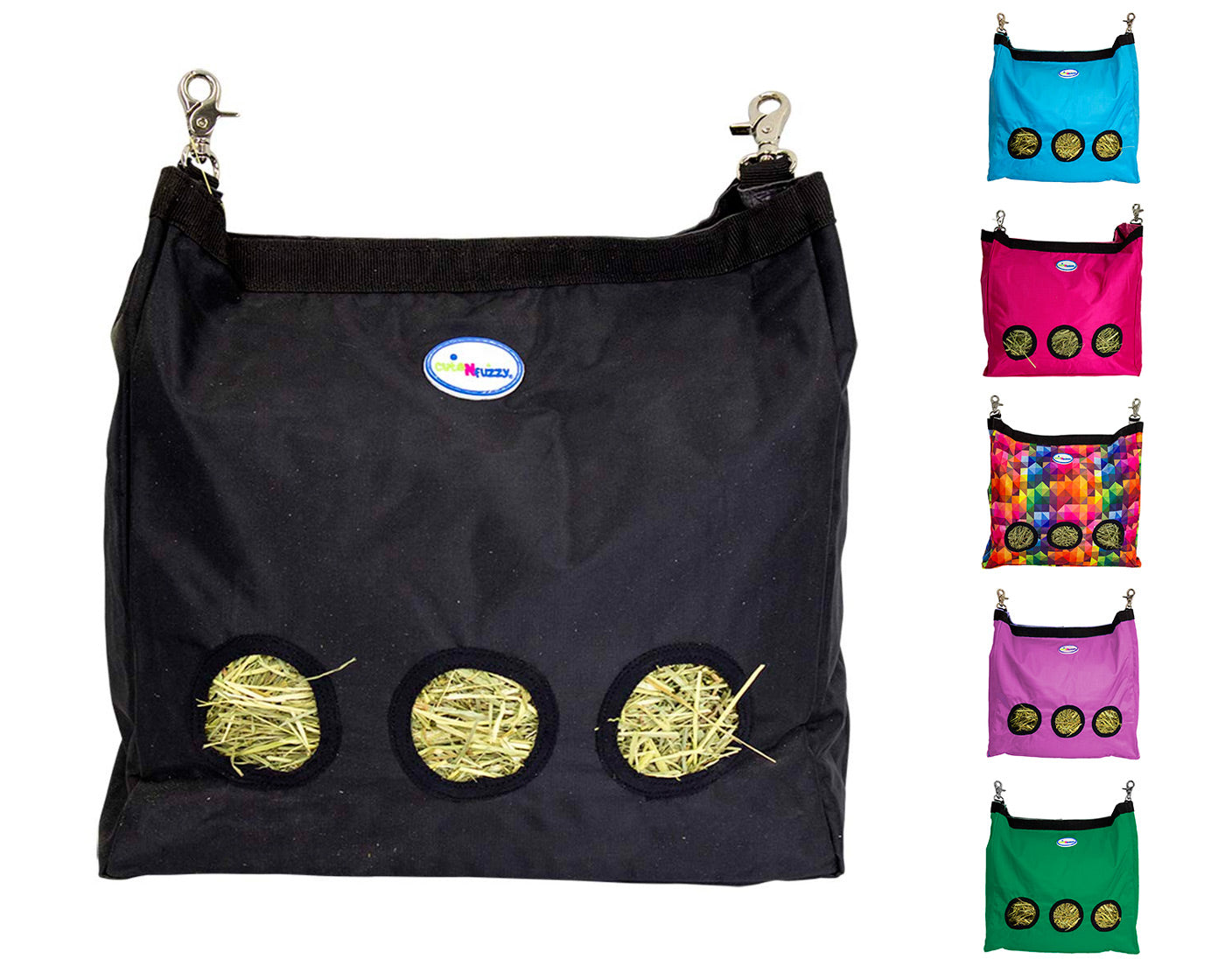 CuteNfuzzy 3-Opening Hay Bag for Rabbits, Guinea Pigs & Chinchillas – Large 15" x 15" x 5"