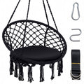 Macrame Swing Chair Hammock Chair with Round Seat Cushion