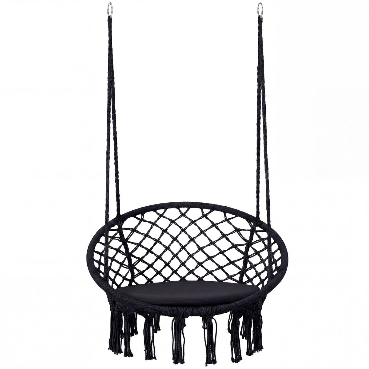 Macrame Swing Chair Hammock Chair with Round Seat Cushion