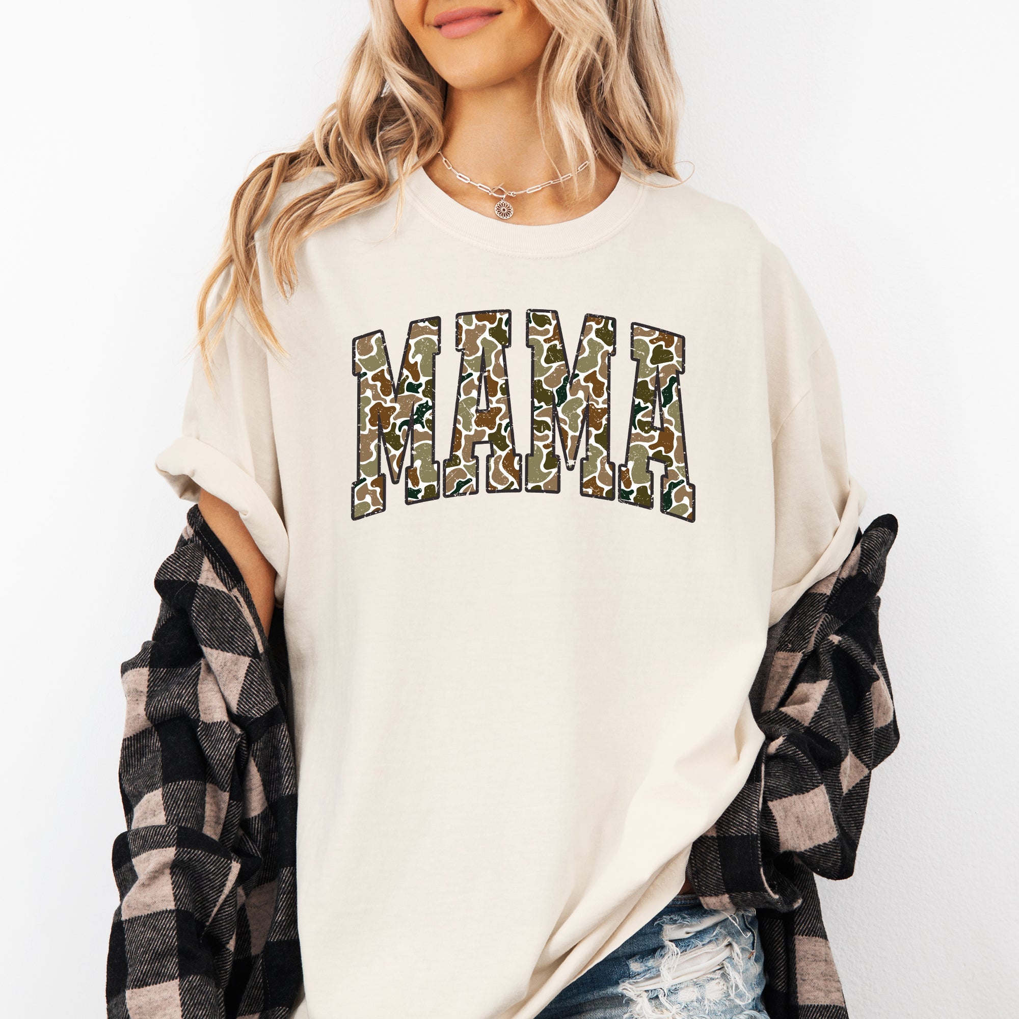 Mama Camo Camouflage Hunting Retro Mother's Day Limited Edition Comfort Colors Tee
