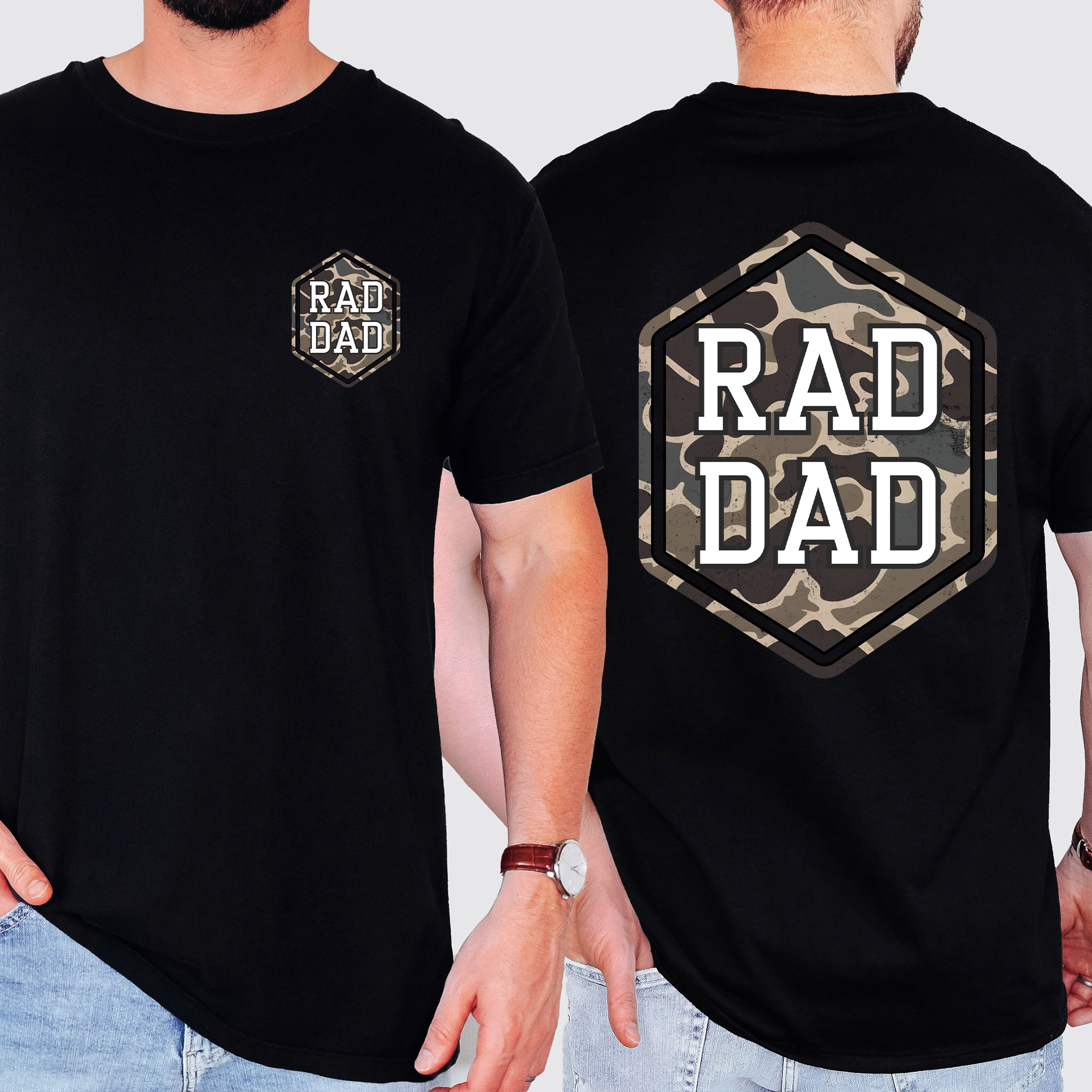Rad Dad Camouflage Camo Pattern Bold Retro Dad Style Old School Graphic Comfort Colors Tee