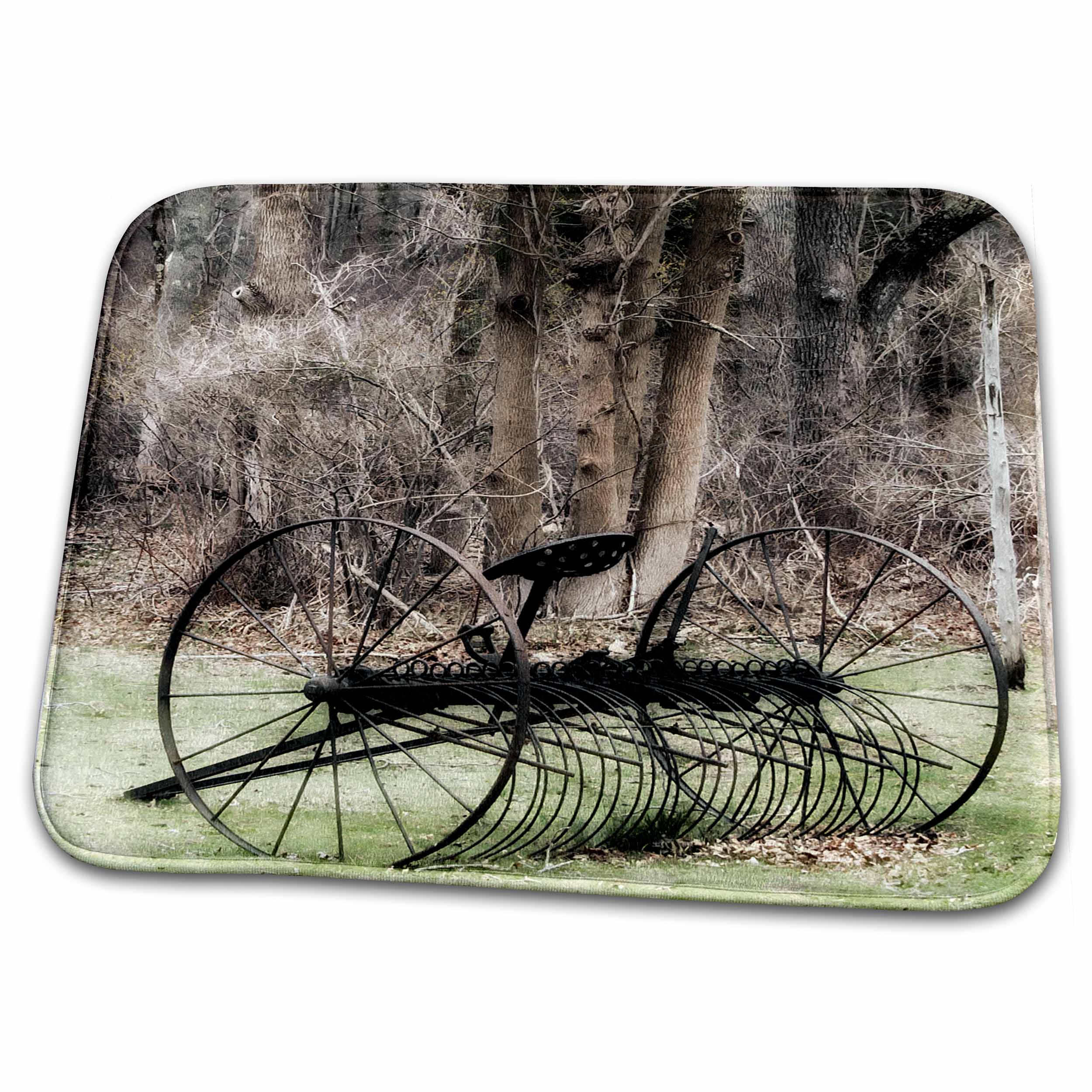 3dRose Roni Chastain Photography - old farm equipment - Dish Drying Mats (ddm-113791)