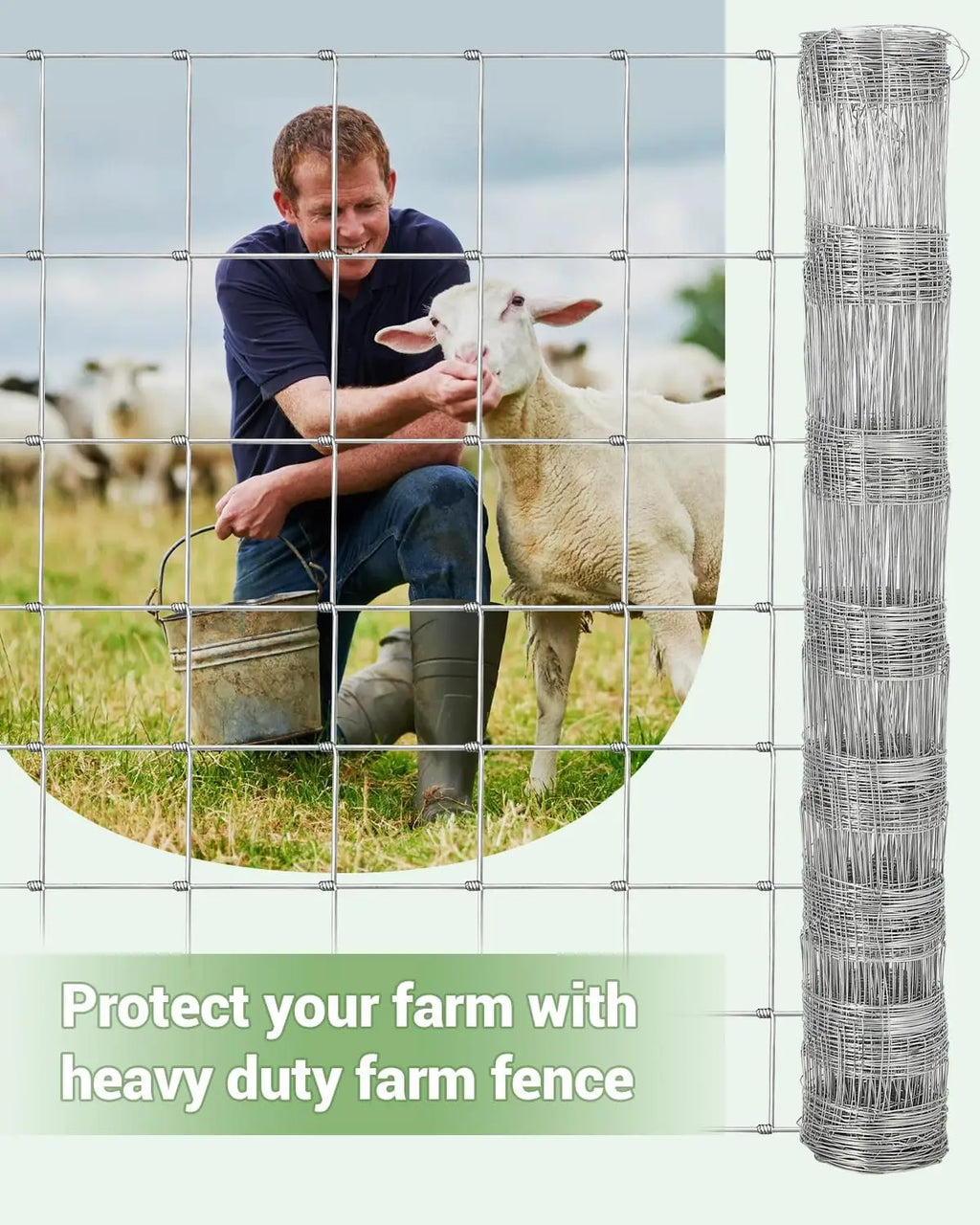 Galvanized Steel Livestock Fencing Heavy Duty Wire Fence Panels Zinc Coated Rust Resistant Animal Enclosure Farm Pasture Fence