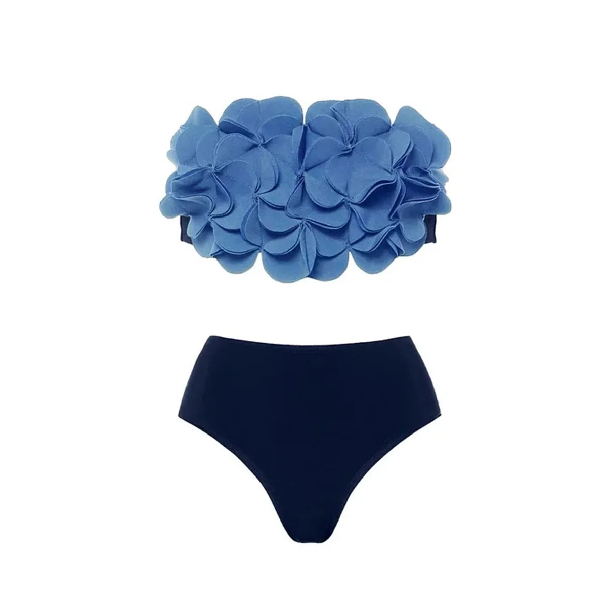 2Pcs Laser Flower Swimsuit Sexy Women Bikini Bandeau Biquini Female Push Up Swimwear Ptachwork Bathing Suits Bodysuit Beachwear