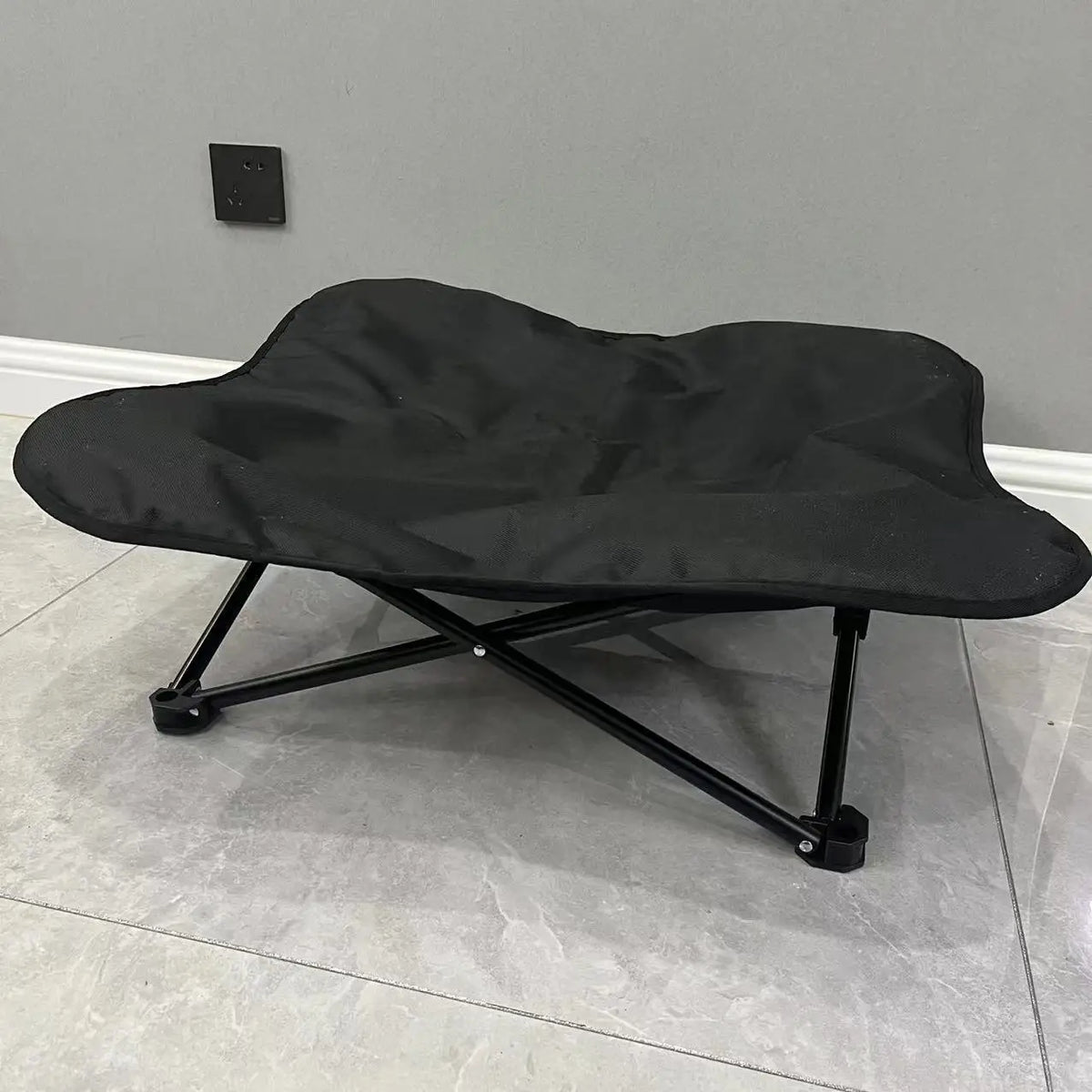 Spring Dog Camping Accessories | Camping Cot for Medium Dog, Elevated Pet Travel Bed 34.6" x 34.6" | Foldable Elevated Puppy Bed