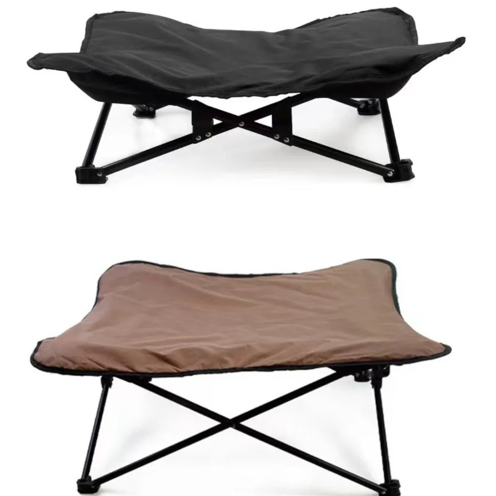 Spring Dog Camping Accessories | Camping Cot for Medium Dog, Elevated Pet Travel Bed 34.6" x 34.6" | Foldable Elevated Puppy Bed