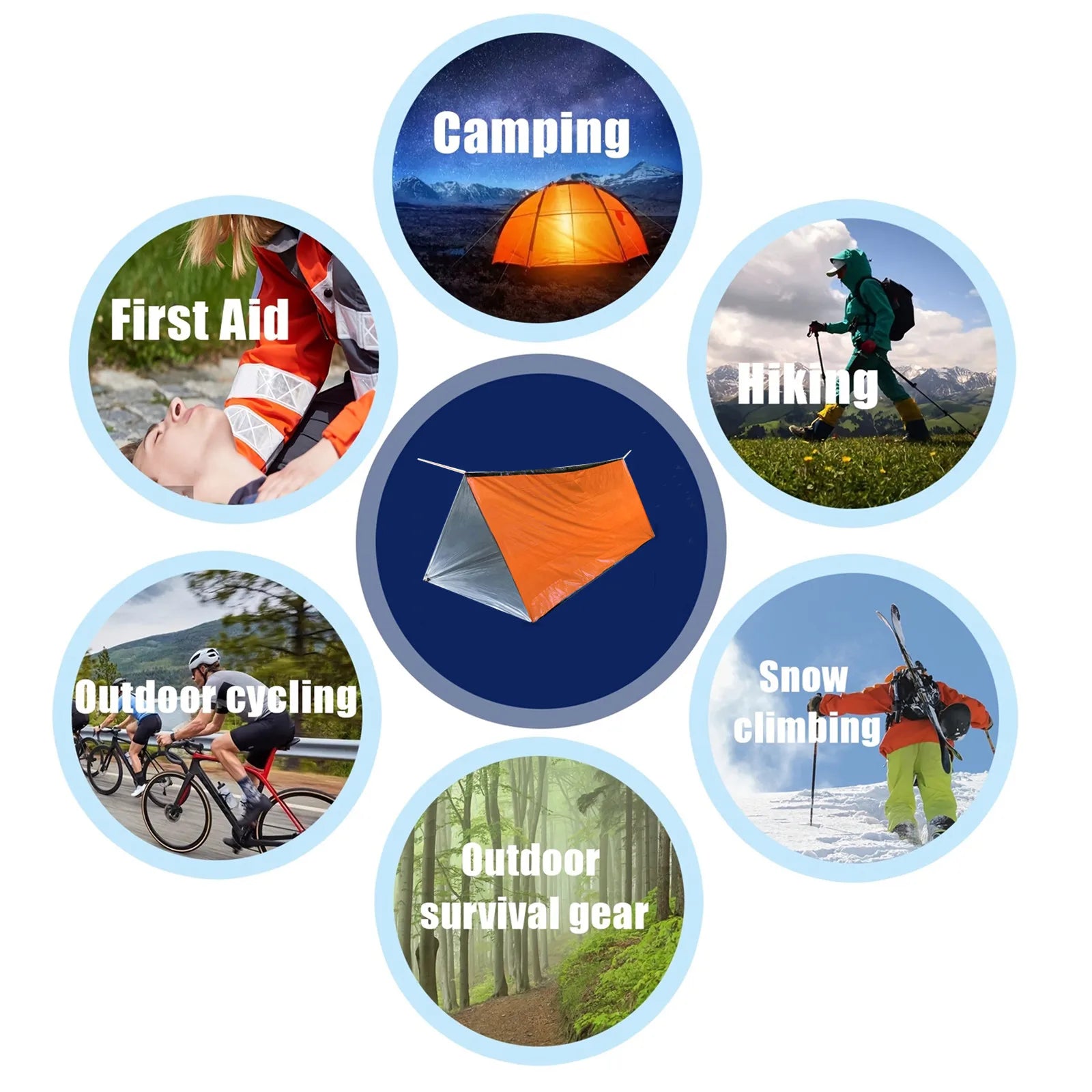 2-Person Outdoor Camping Tent Waterproof Lifesaving Tent Emergency