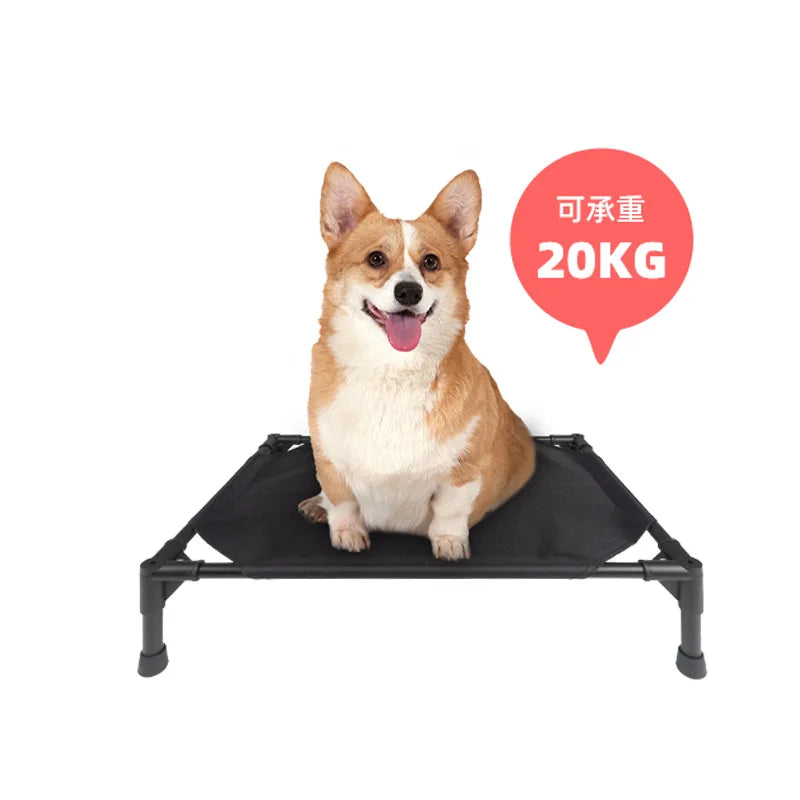 Outdoor Elevated Dog Bed Foldable Raised Pet Cot With Removable Canopy Shade Tent Breathable Dog Bed Carrying Bag For Camping