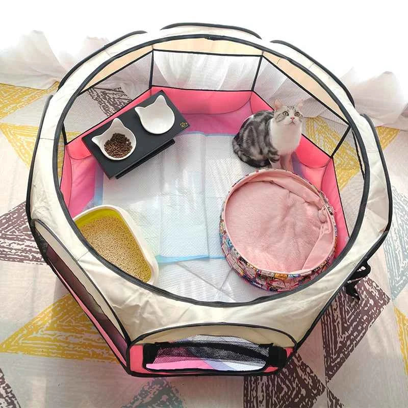 Folding Pet Tent Playpen – Portable Dog and Cat Outdoor Shelter
