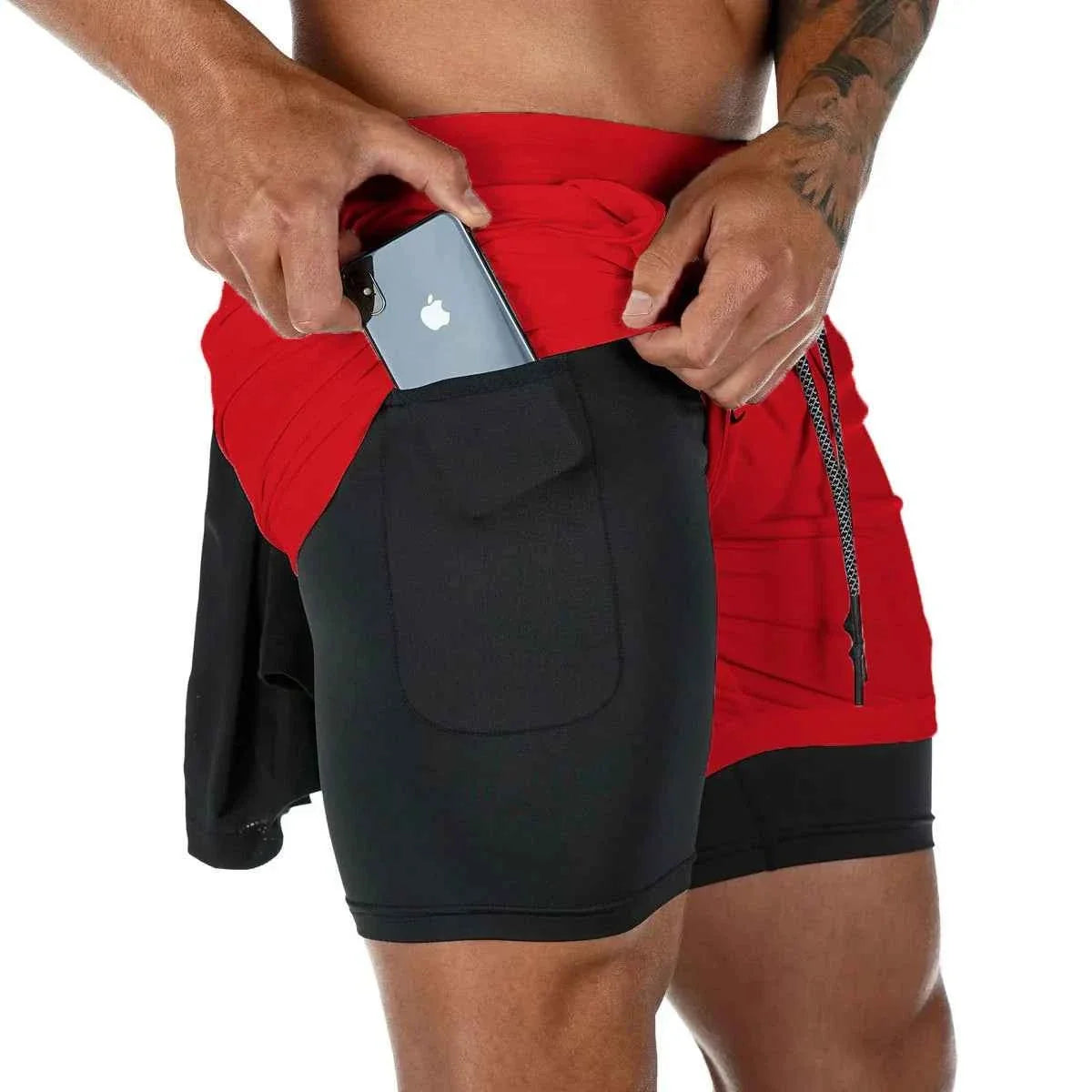 Camo Running Shorts Men Gym Sports Shorts 2 In 1 Quick Dry Workout Training Fitness Jogging Pants Summer