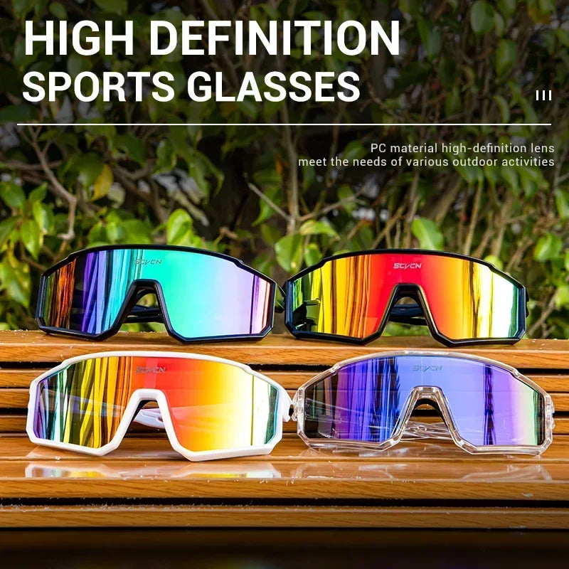 SCVCN Upgraded Outdoor Sports Cycling Glasses Men Women Running Sunglasses UV400 Mountain Camping Fishing Eyewear MTB Goggles