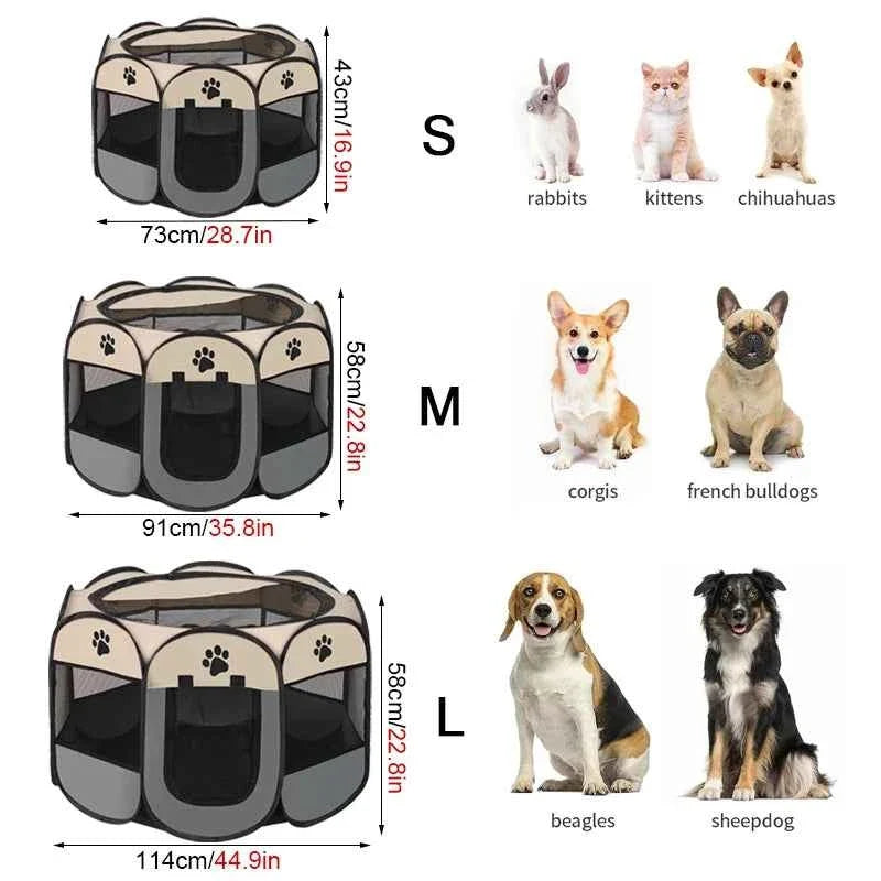 Folding Pet Tent Playpen – Portable Dog and Cat Outdoor Shelter