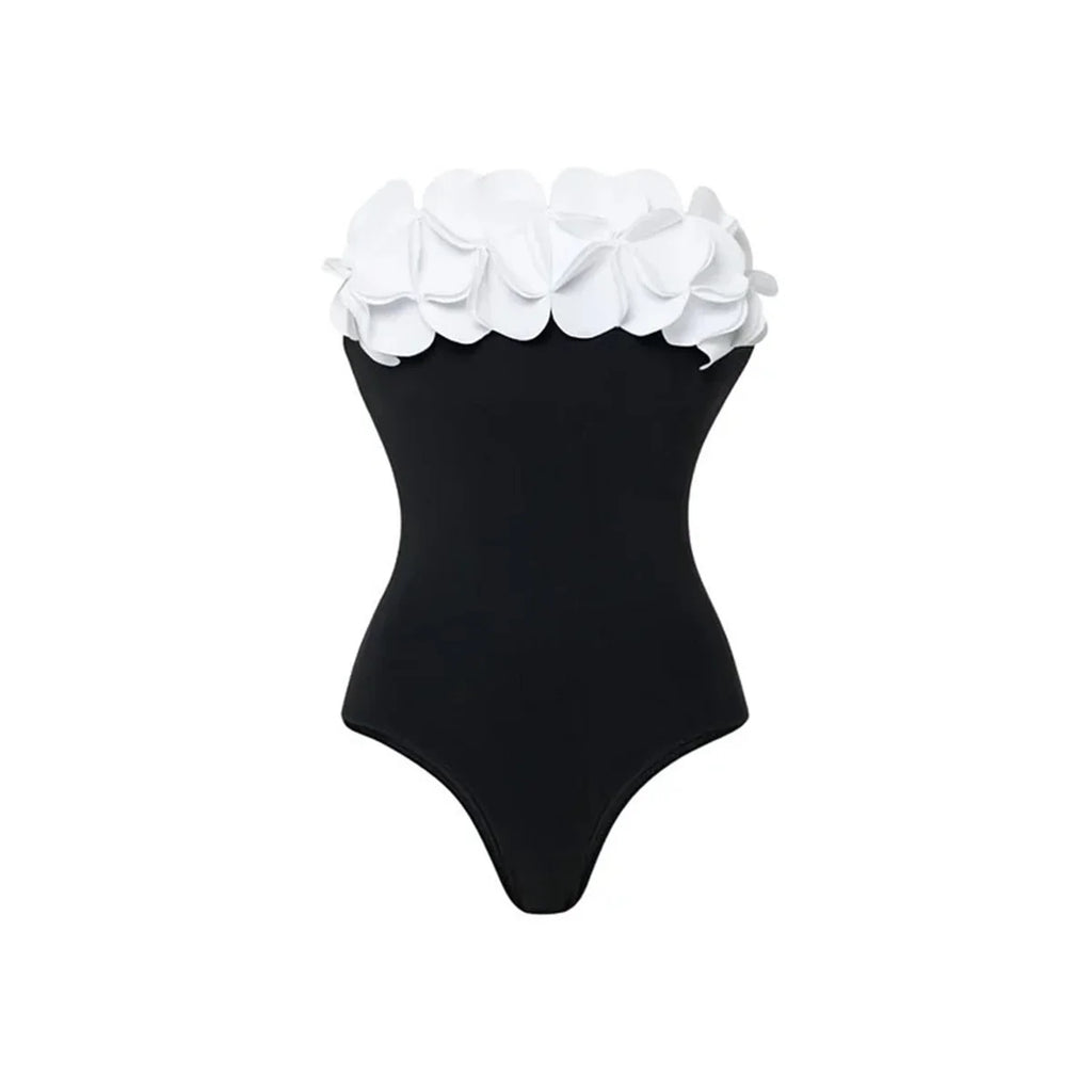 2Pcs Laser Flower Swimsuit Sexy Women Bikini Bandeau Biquini Female Push Up Swimwear Ptachwork Bathing Suits Bodysuit Beachwear