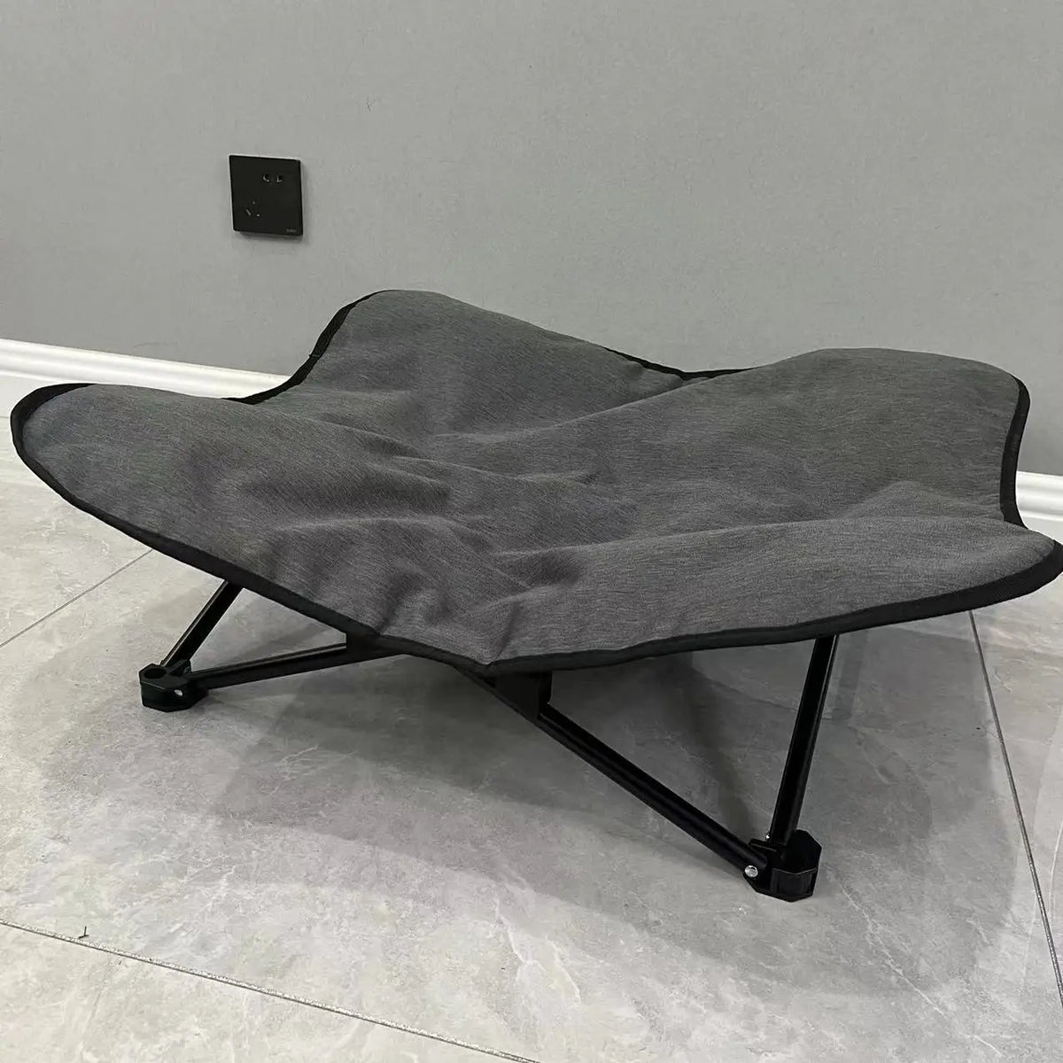 Spring Dog Camping Accessories | Camping Cot for Medium Dog, Elevated Pet Travel Bed 34.6" x 34.6" | Foldable Elevated Puppy Bed