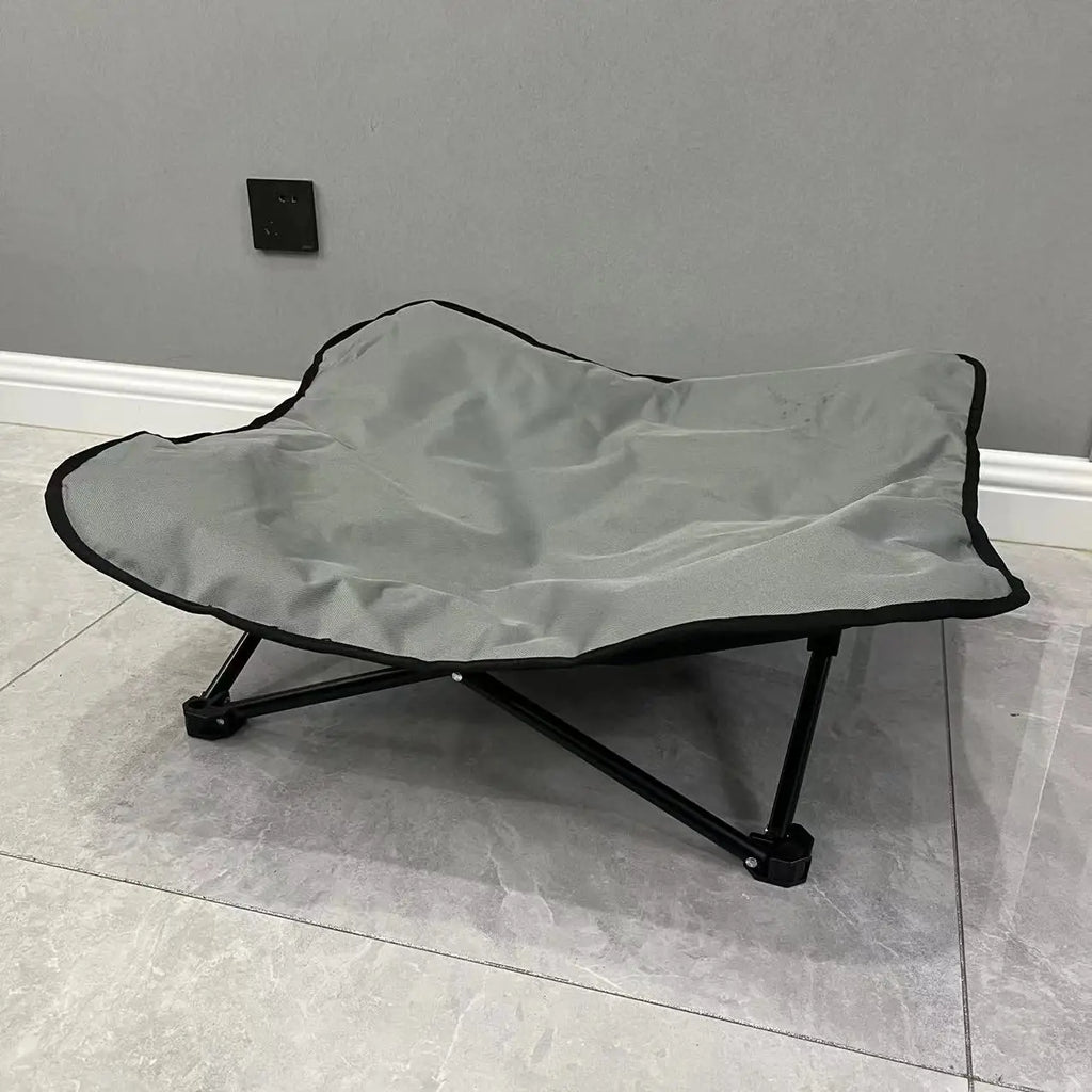 Spring Dog Camping Accessories | Camping Cot for Medium Dog, Elevated Pet Travel Bed 34.6" x 34.6" | Foldable Elevated Puppy Bed