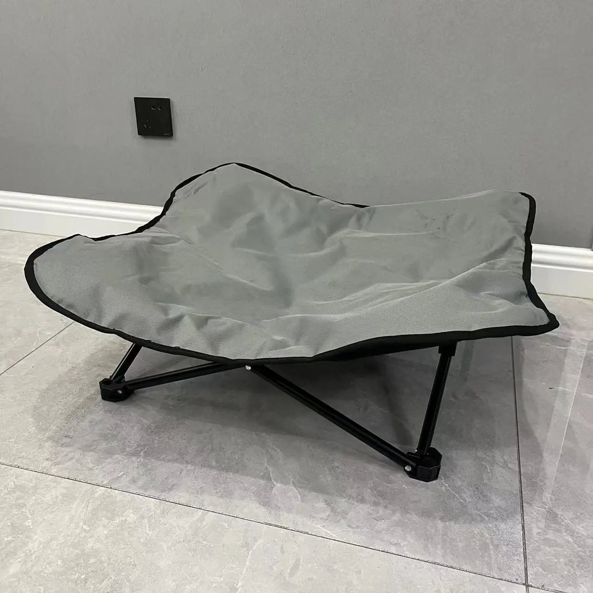 Spring Dog Camping Accessories | Camping Cot for Medium Dog, Elevated Pet Travel Bed 34.6" x 34.6" | Foldable Elevated Puppy Bed