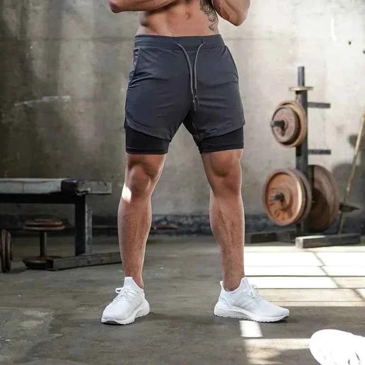 Camo Running Shorts Men Gym Sports Shorts 2 In 1 Quick Dry Workout Training Fitness Jogging Pants Summer