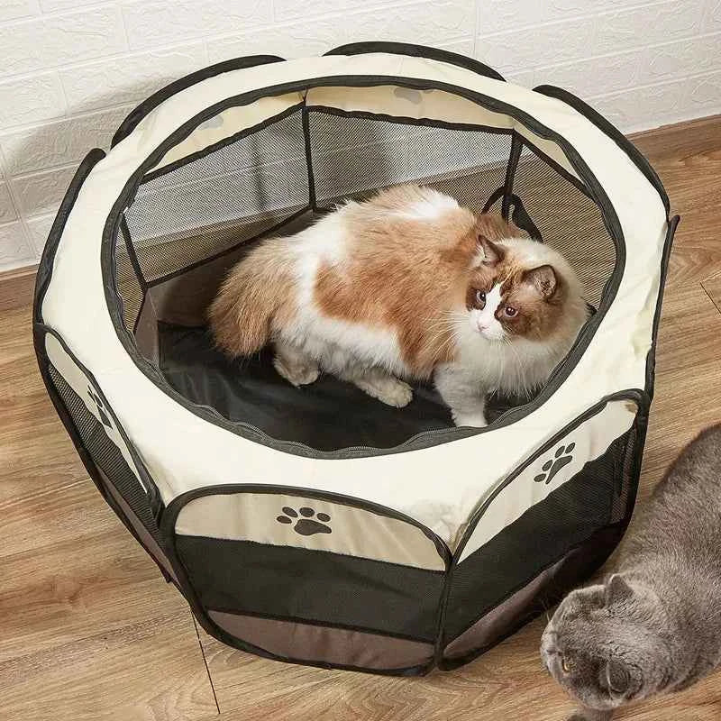 Folding Pet Tent Playpen – Portable Dog and Cat Outdoor Shelter