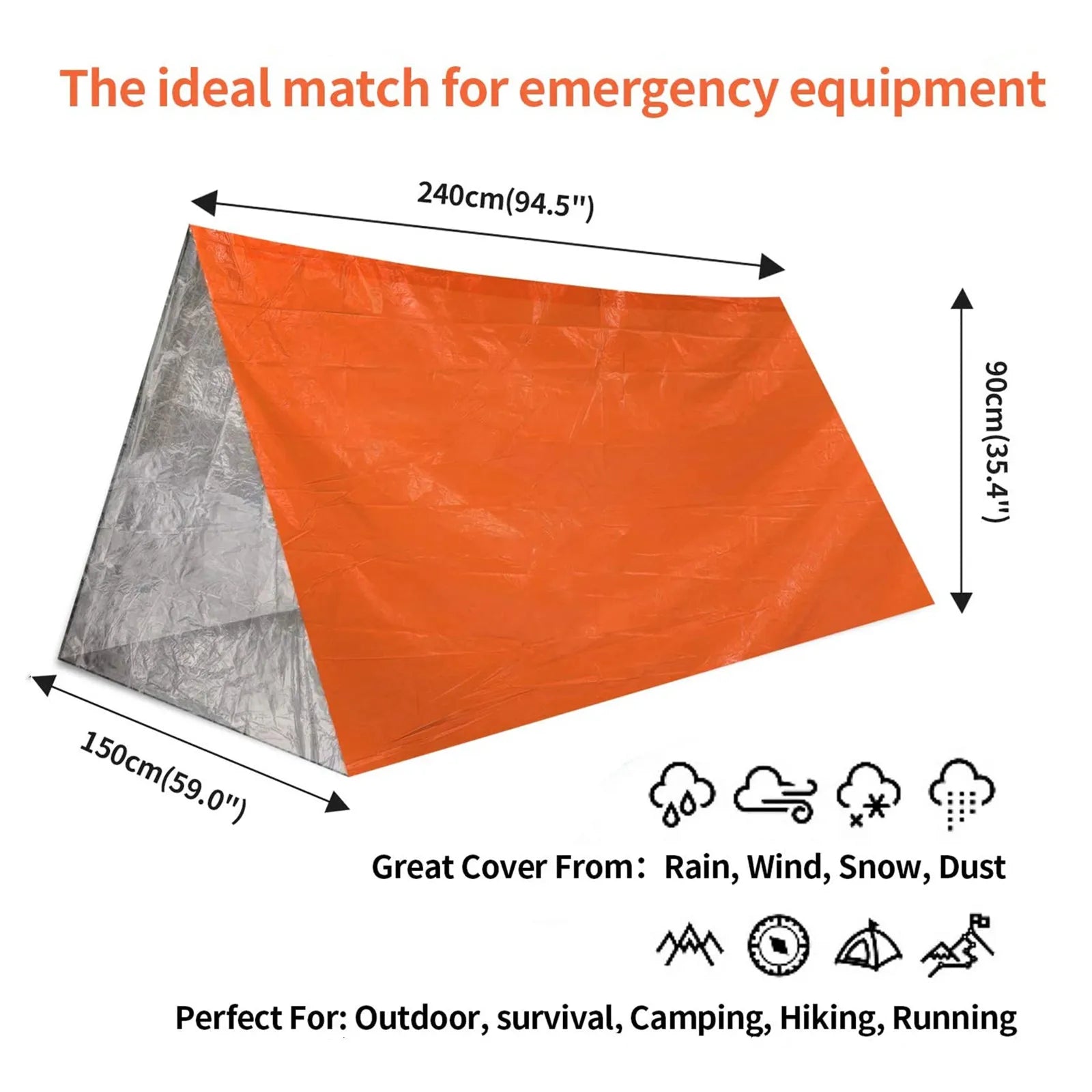 2-Person Outdoor Camping Tent Waterproof Lifesaving Tent Emergency