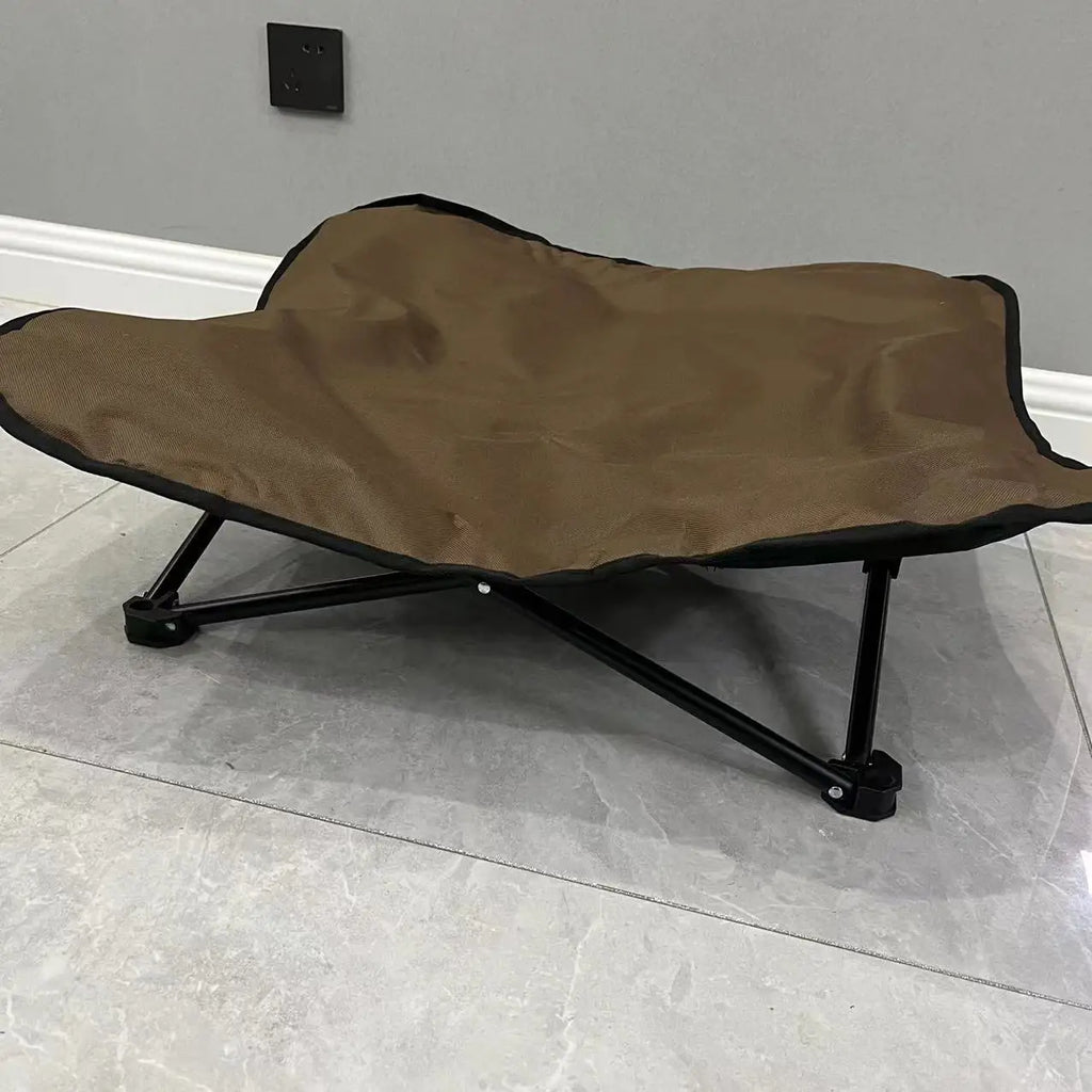 Spring Dog Camping Accessories | Camping Cot for Medium Dog, Elevated Pet Travel Bed 34.6" x 34.6" | Foldable Elevated Puppy Bed