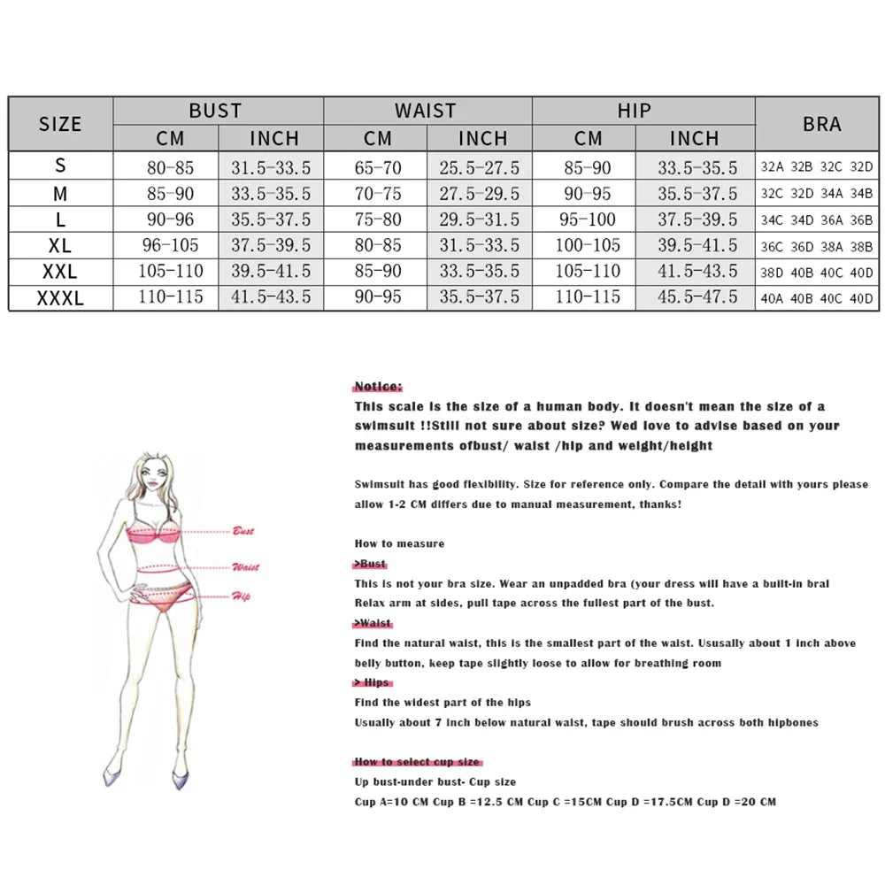2Pcs Laser Flower Swimsuit Sexy Women Bikini Bandeau Biquini Female Push Up Swimwear Ptachwork Bathing Suits Bodysuit Beachwear