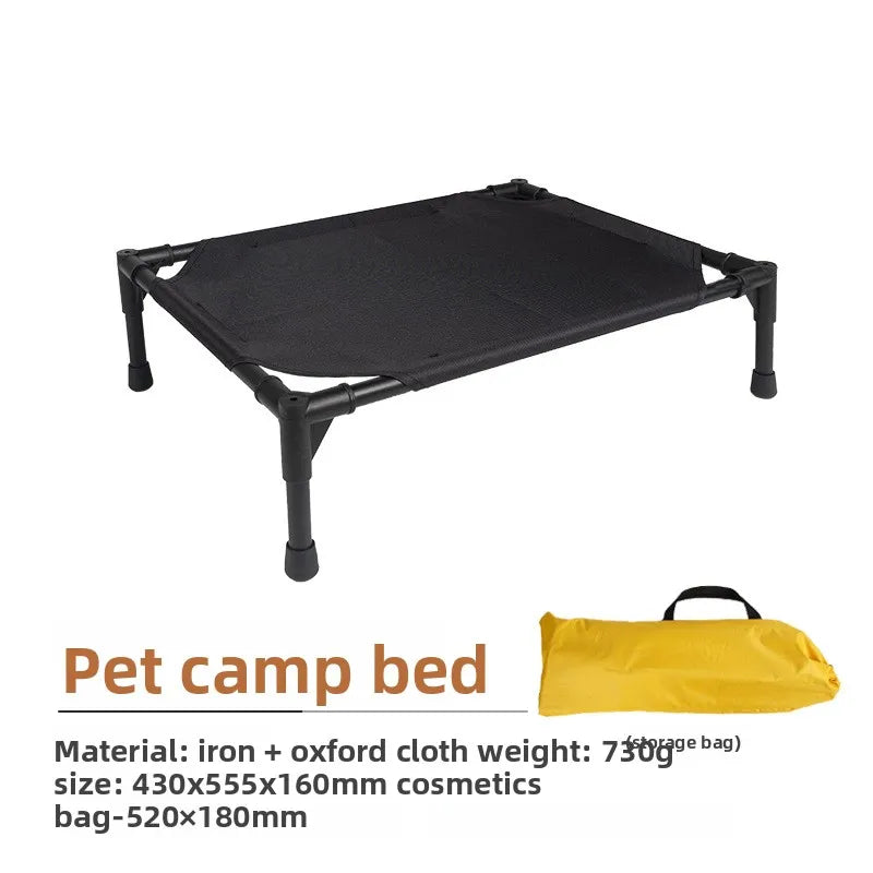 Outdoor Elevated Dog Bed Foldable Raised Pet Cot With Removable Canopy Shade Tent Breathable Dog Bed Carrying Bag For Camping
