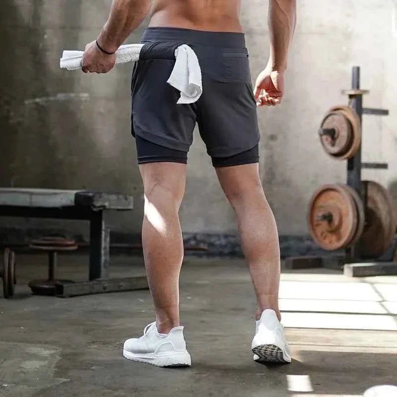 Camo Running Shorts Men Gym Sports Shorts 2 In 1 Quick Dry Workout Training Fitness Jogging Pants Summer