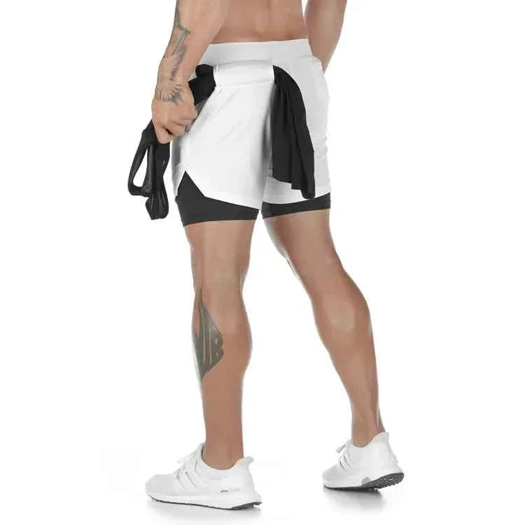 Camo Running Shorts Men Gym Sports Shorts 2 In 1 Quick Dry Workout Training Fitness Jogging Pants Summer