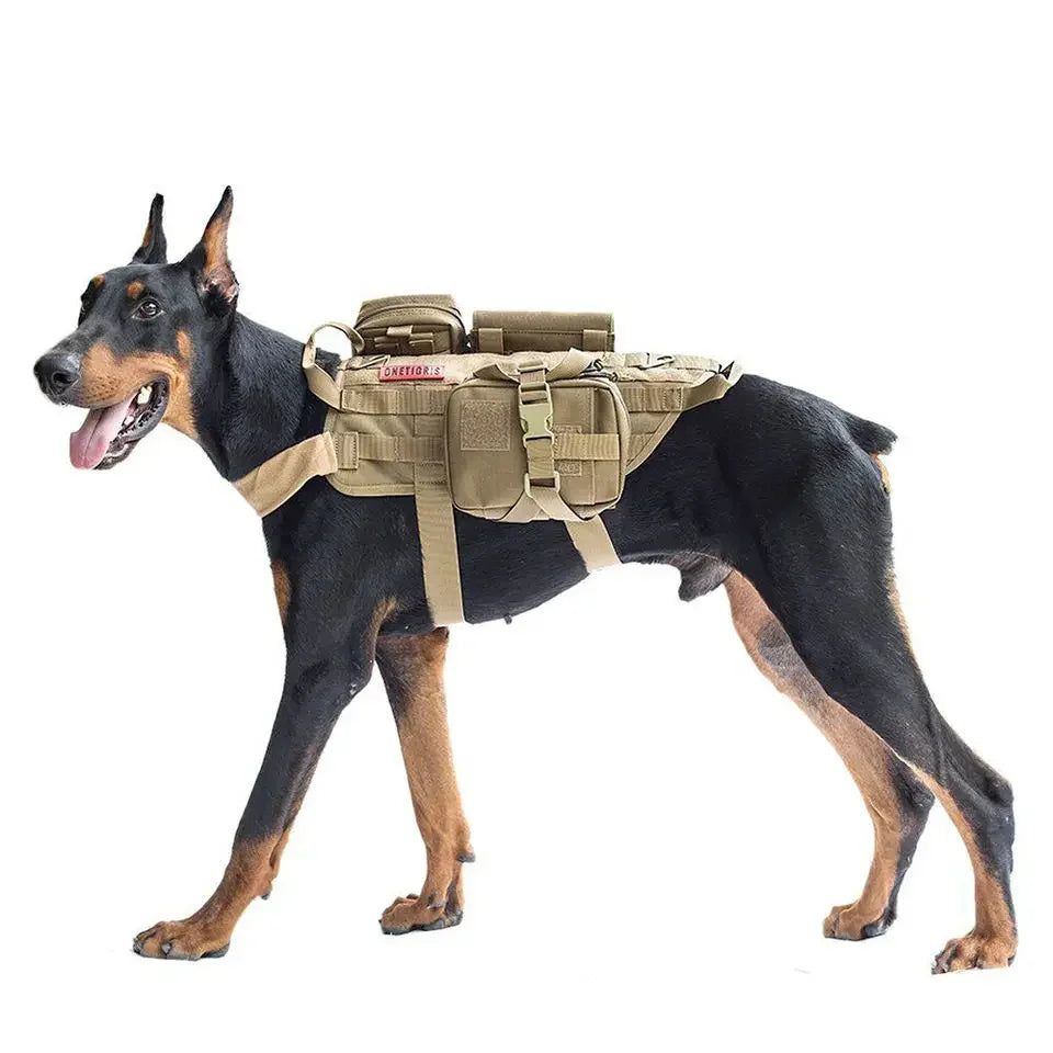 Tactical Pet Chest and Strap Medium Sized Large Dog Vest Set Camo Tactical Dog Training Dog Combat Clothing Vest Pet Supplies