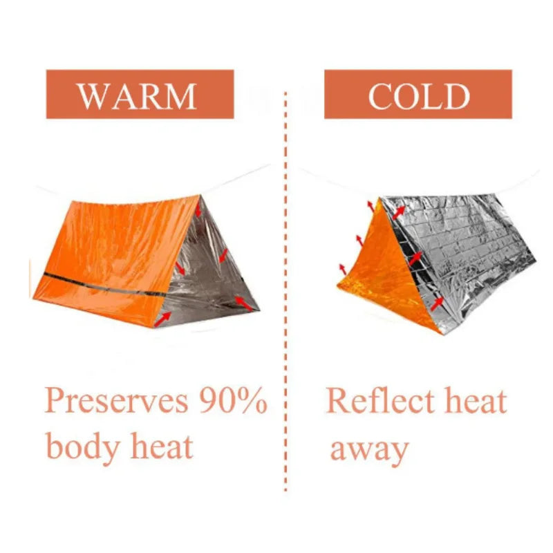 2-Person Outdoor Camping Tent Waterproof Lifesaving Tent Emergency