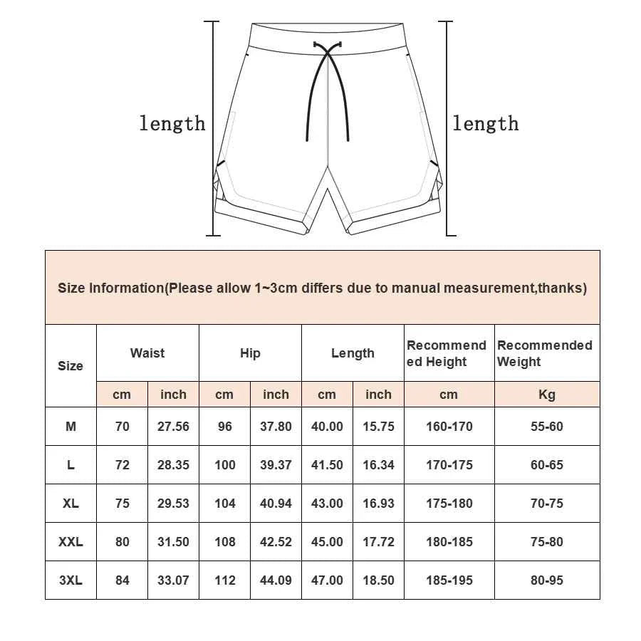 Camo Running Shorts Men Gym Sports Shorts 2 In 1 Quick Dry Workout Training Fitness Jogging Pants Summer