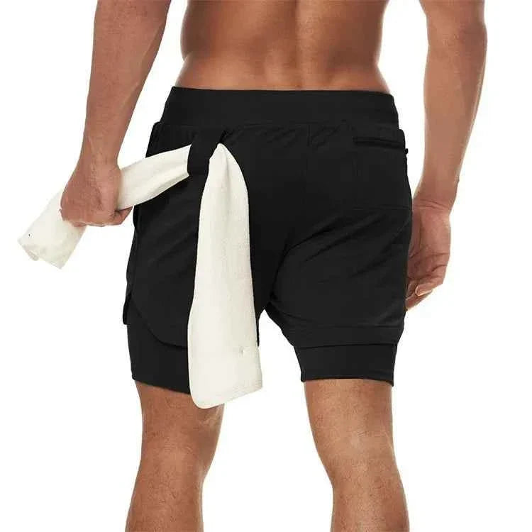 Camo Running Shorts Men Gym Sports Shorts 2 In 1 Quick Dry Workout Training Fitness Jogging Pants Summer