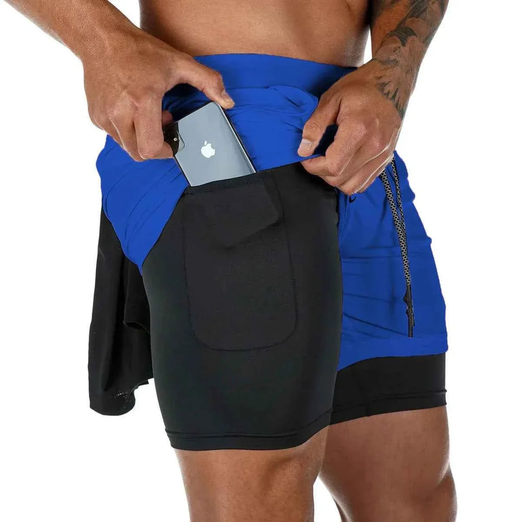 Camo Running Shorts Men Gym Sports Shorts 2 In 1 Quick Dry Workout Training Fitness Jogging Pants Summer