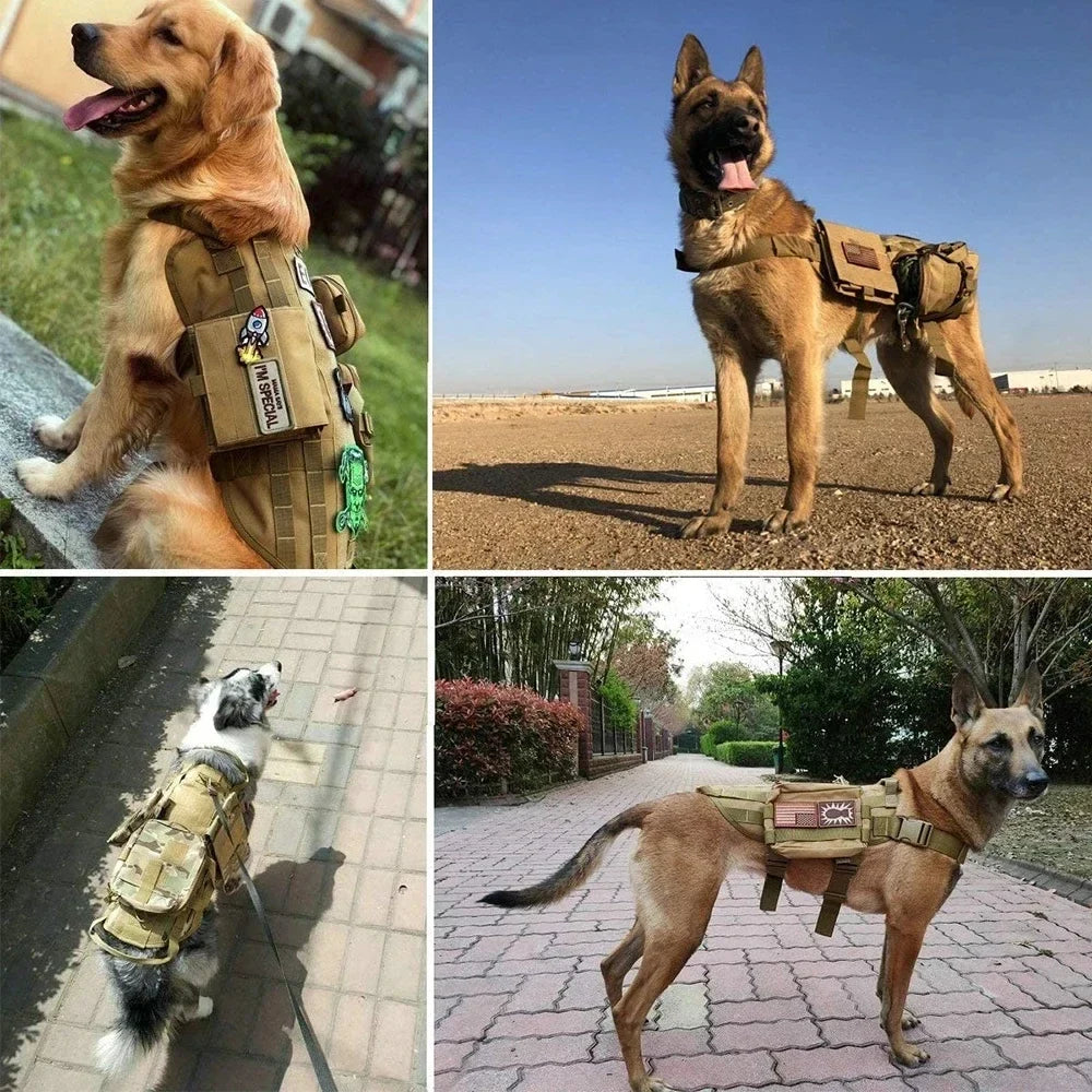 Tactical Pet Chest and Strap Medium Sized Large Dog Vest Set Camo Tactical Dog Training Dog Combat Clothing Vest Pet Supplies
