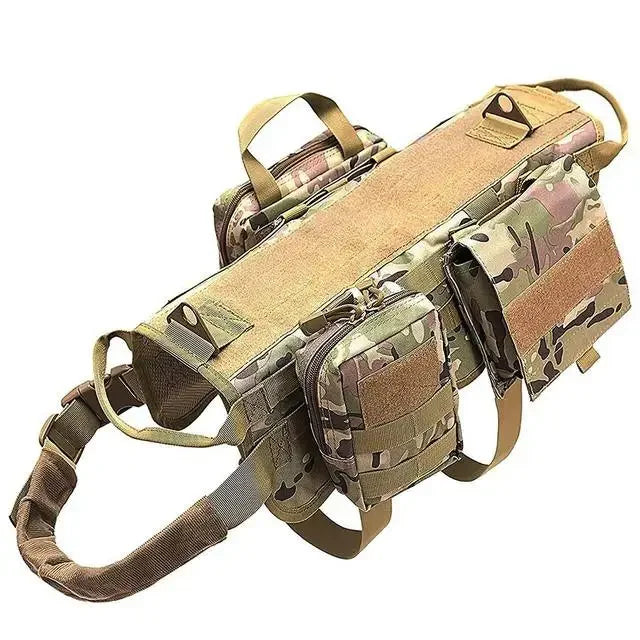 Tactical Pet Chest and Strap Medium Sized Large Dog Vest Set Camo Tactical Dog Training Dog Combat Clothing Vest Pet Supplies
